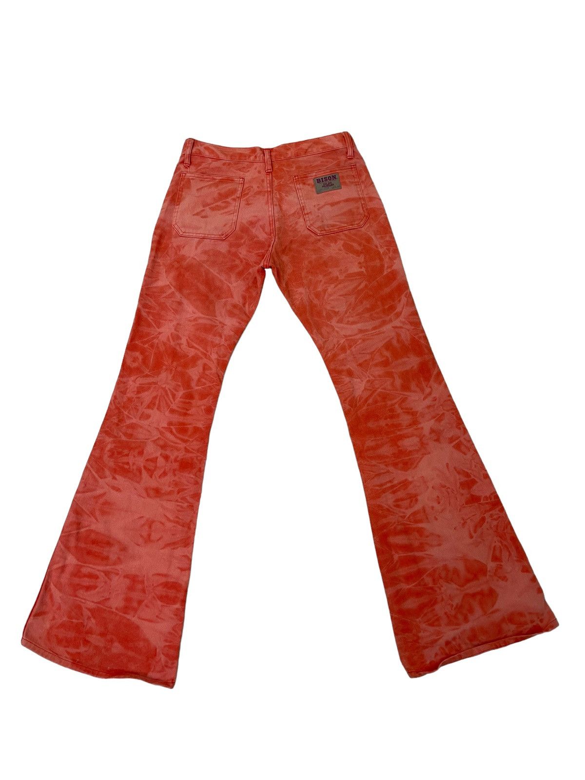 Japanese Brand Flare Jeans 80s Bison Japan Acid Wash Bell Bottom 5🟦3 Size US 31 - 10 Thumbnail