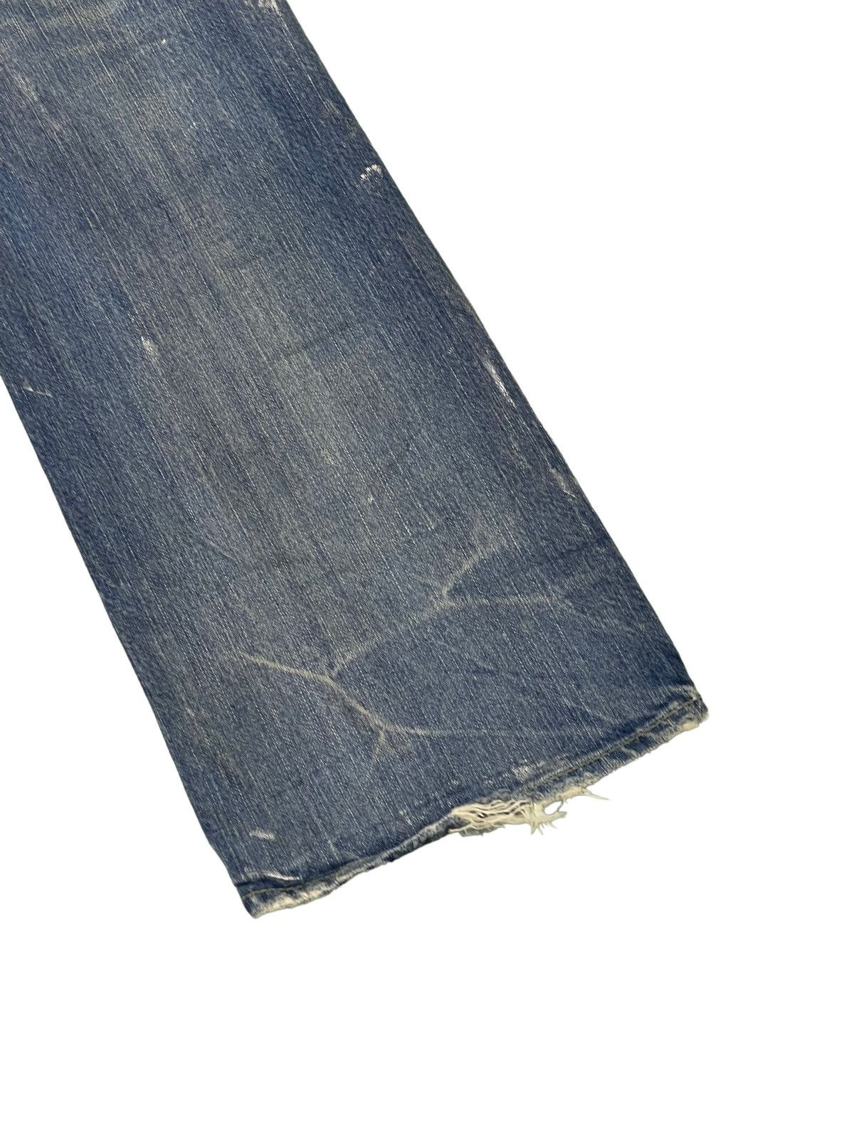Japanese Brand Flare Jeans Rivet&Blue Japan Distress Denim Painted 5🟦2 Size US 31 - 17 Thumbnail