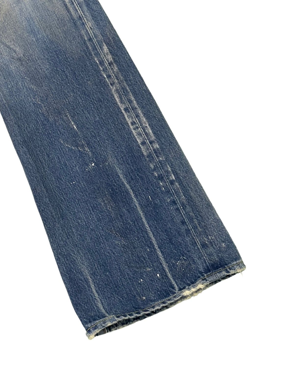 Japanese Brand Flare Jeans Rivet&Blue Japan Distress Denim Painted 5🟦2 Size US 31 - 4 Thumbnail