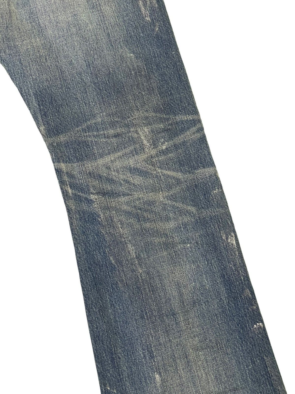 Japanese Brand Flare Jeans Rivet&Blue Japan Distress Denim Painted 5🟦2 Size US 31 - 20 Thumbnail