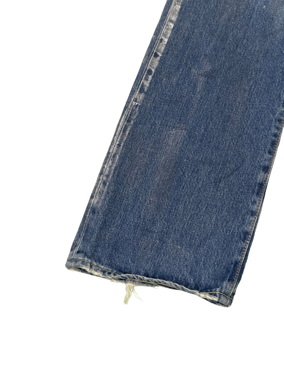 Japanese Brand Flare Jeans Rivet&Blue Japan Distress Denim Painted 5🟦2 Size US 31 - 5 Thumbnail