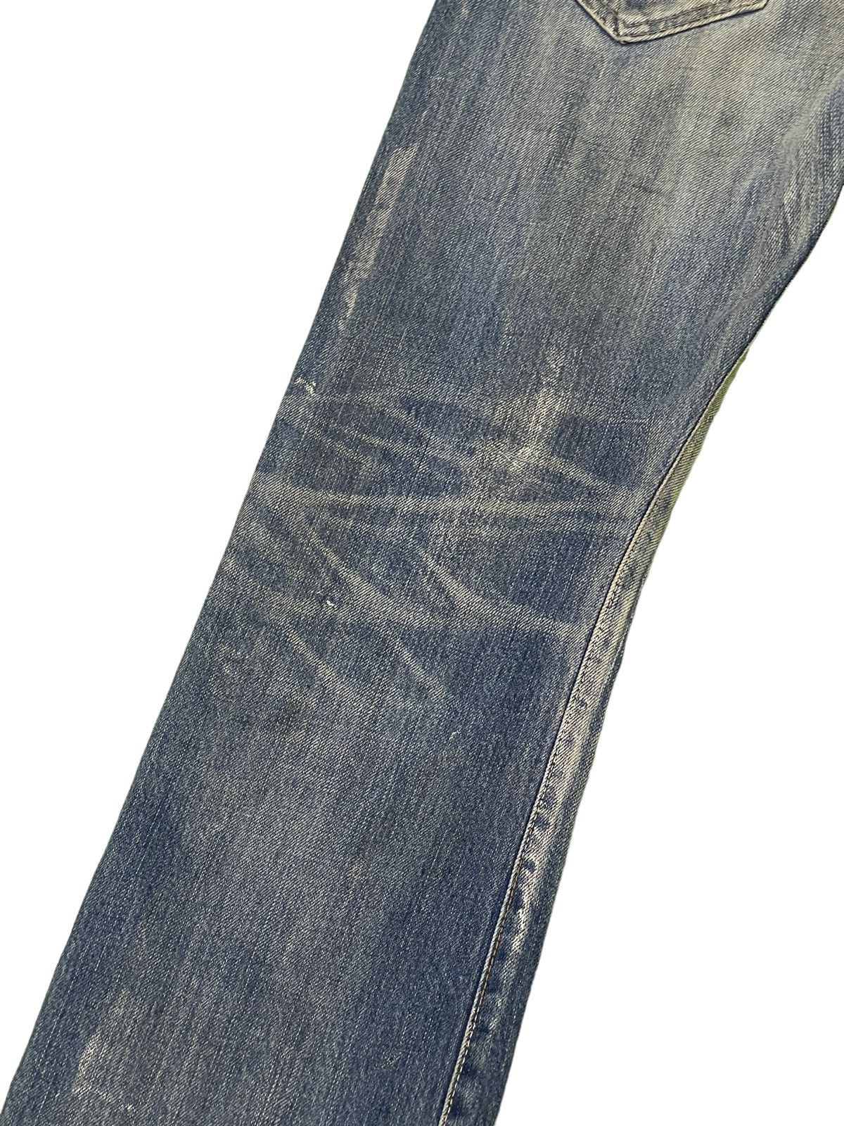 Japanese Brand Flare Jeans Rivet&Blue Japan Distress Denim Painted 5🟦2 Size US 31 - 19 Thumbnail
