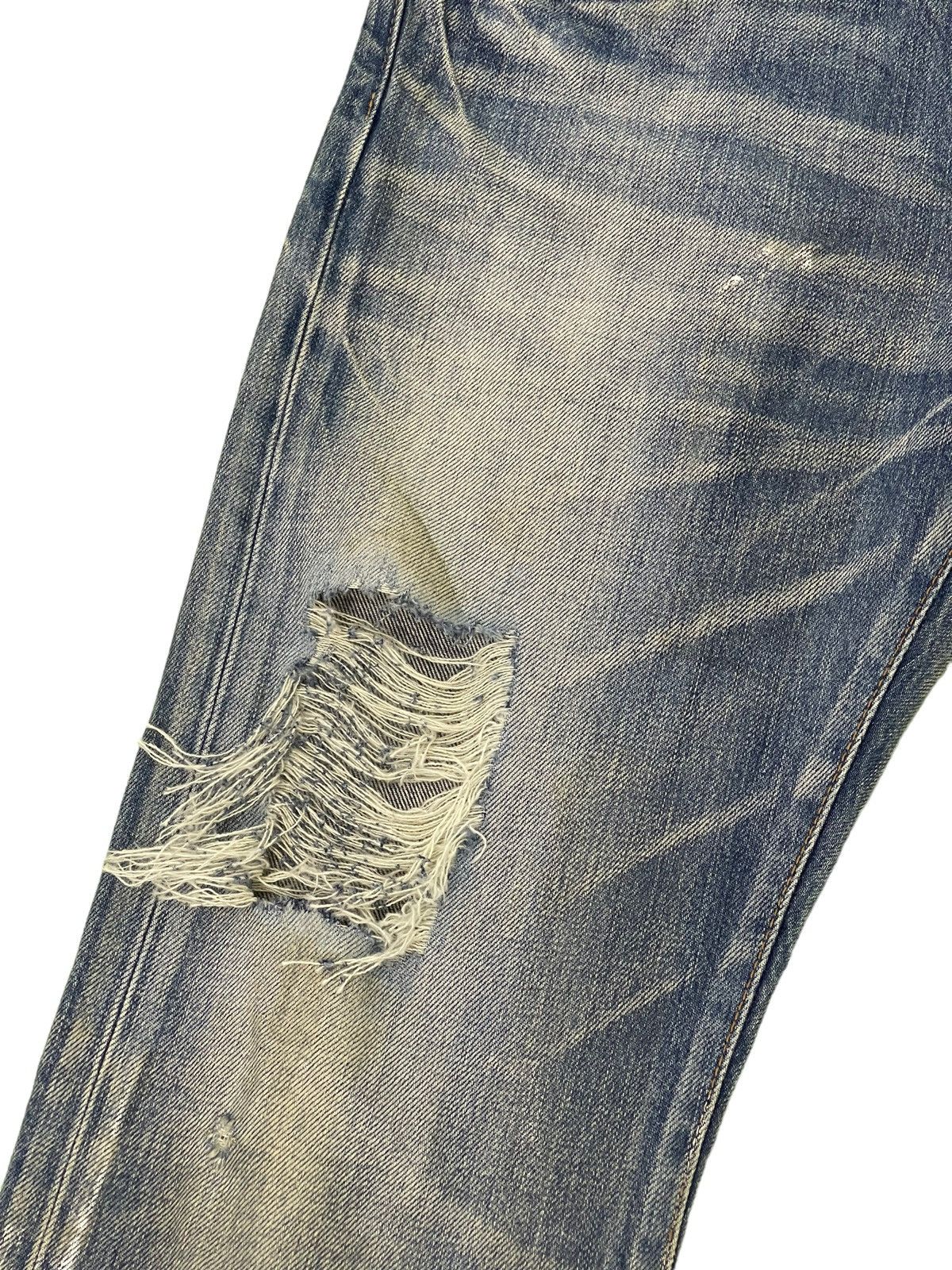 Japanese Brand Flare Jeans Rivet&Blue Japan Distress Denim Painted 5🟦2 Size US 31 - 8 Thumbnail
