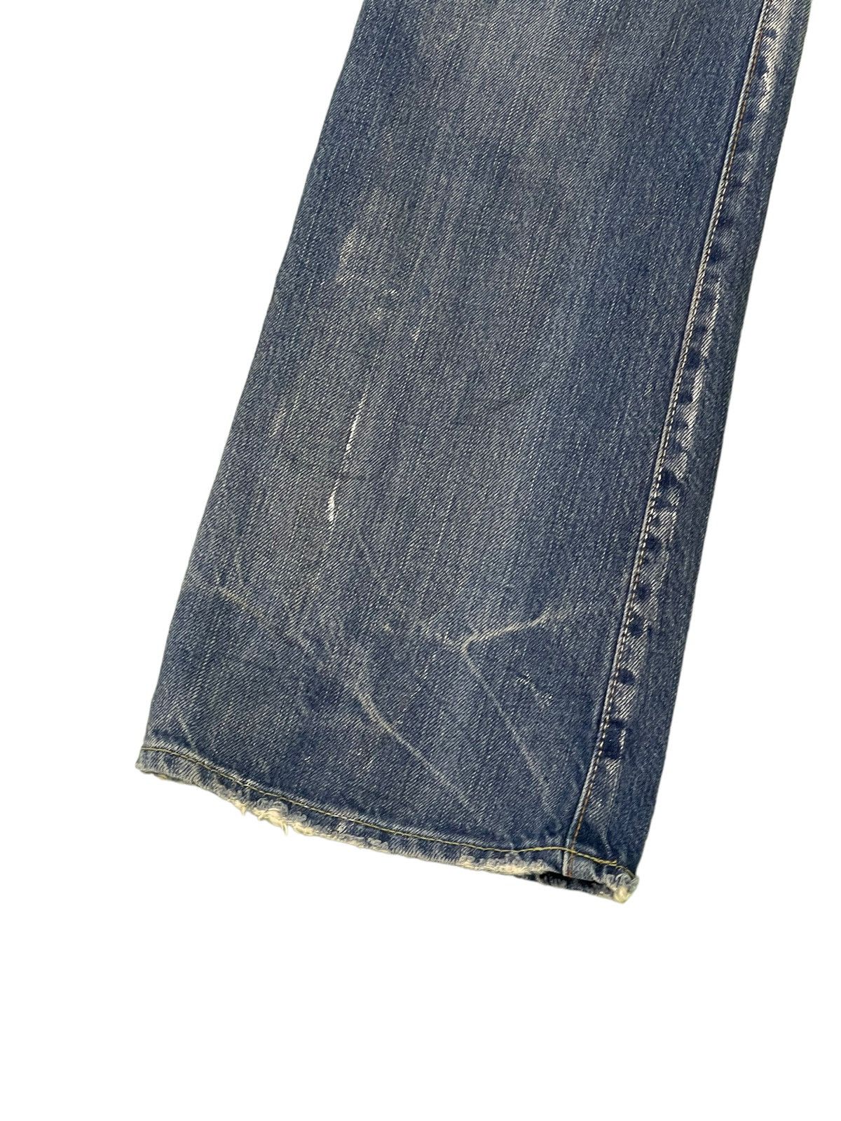 Japanese Brand Flare Jeans Rivet&Blue Japan Distress Denim Painted 5🟦2 Size US 31 - 18 Thumbnail