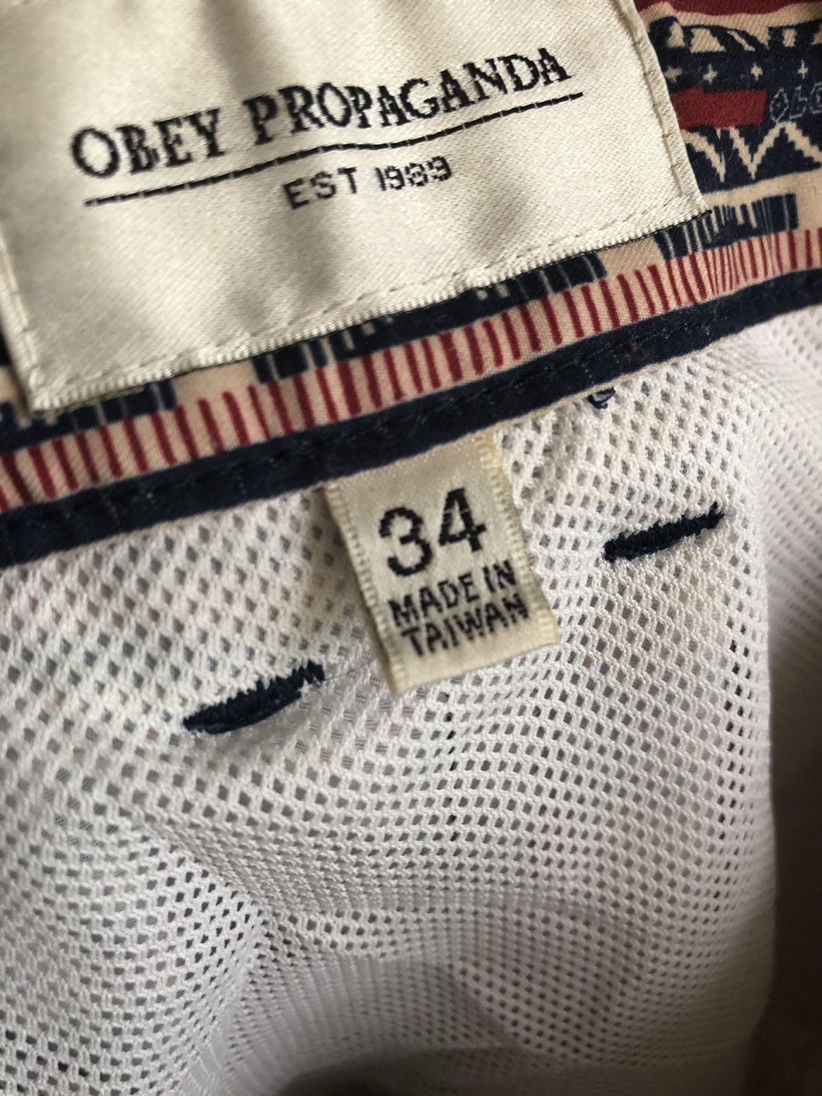 Obey Obey Propaganda Swim shorts trunks over knee Afro pattern Size US 34 / EU 50 - 5 Thumbnail