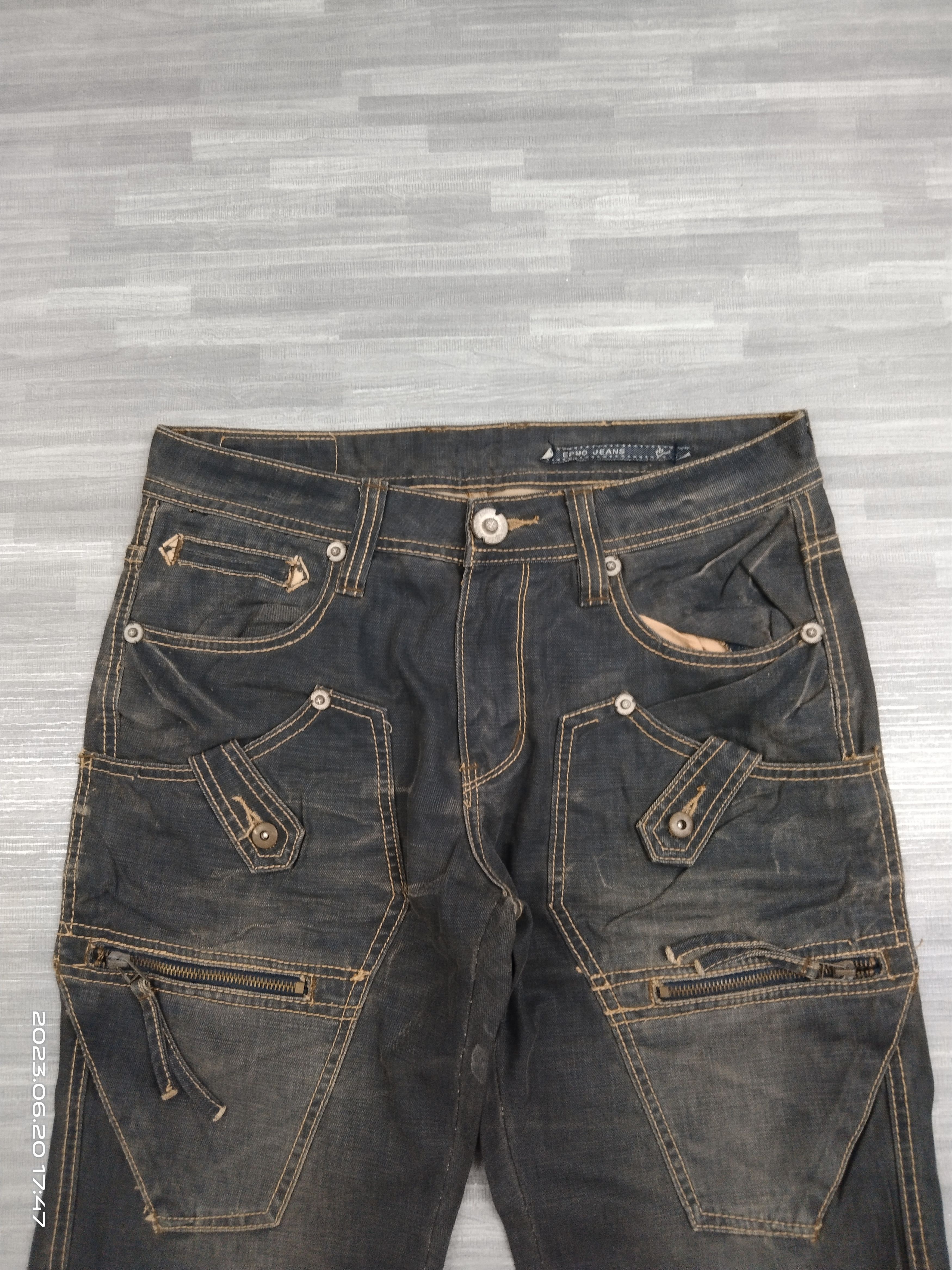 Japanese Brand TACTICAL WASHED BLACK EPMO JEANS Size US 30 / EU 46 - 4 Thumbnail