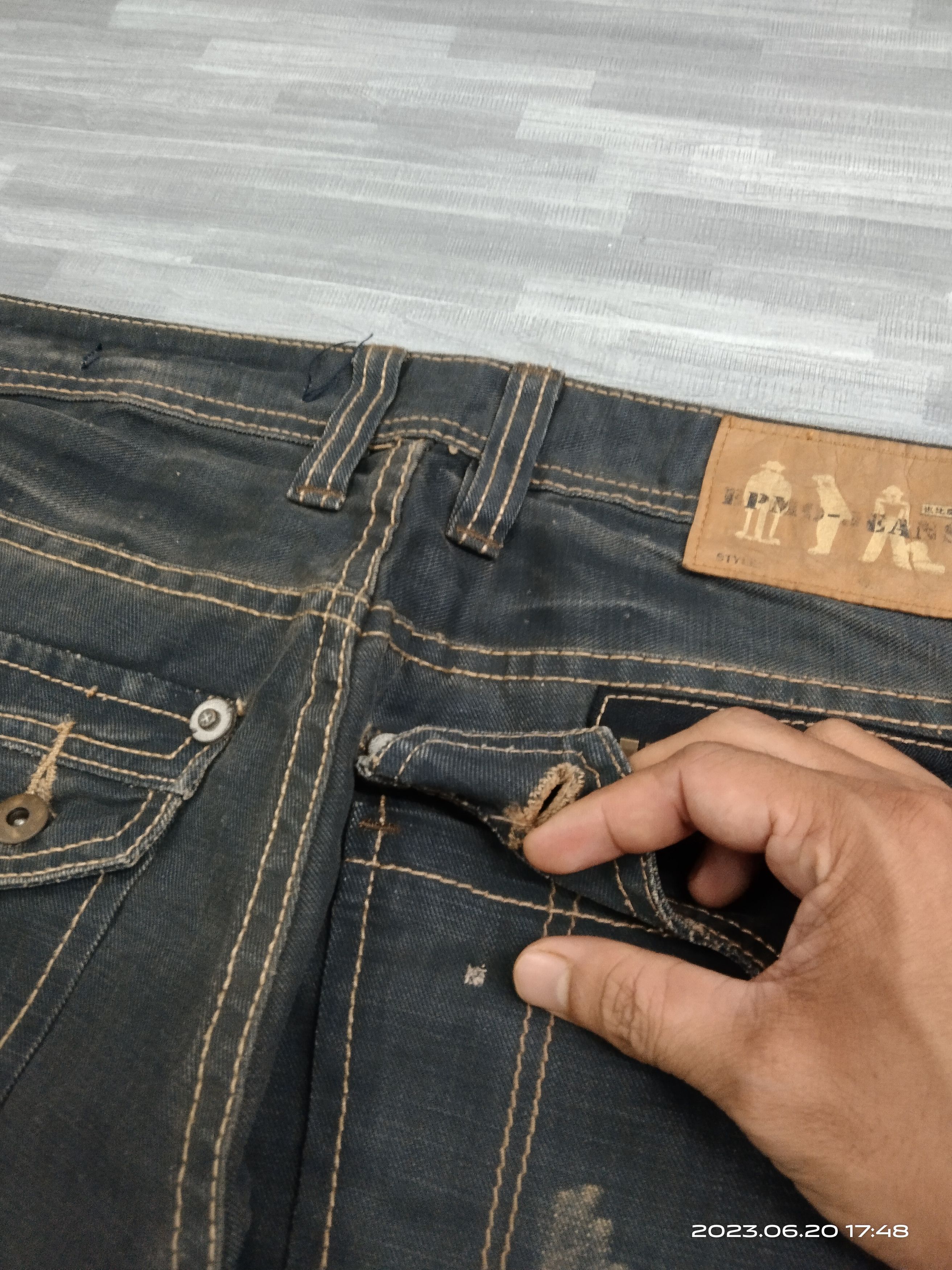 Japanese Brand TACTICAL WASHED BLACK EPMO JEANS Size US 30 / EU 46 - 6 Thumbnail
