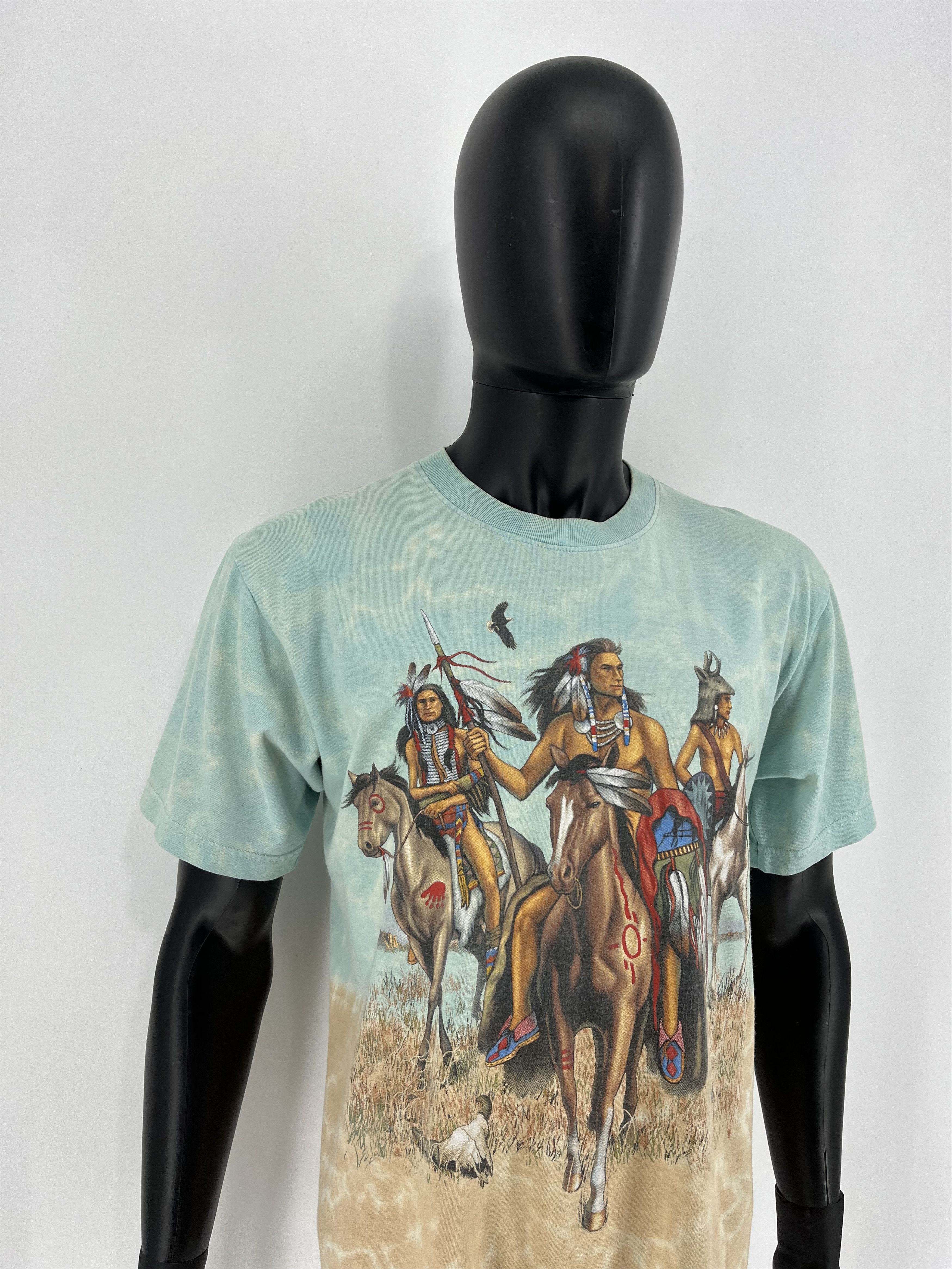 Tribal Streetwear × Vintage Vintage 90s Rock Eagle Double Sided Indian Chief Motorcyle Size US L / EU 52-54 / 3 - 3 Thumbnail