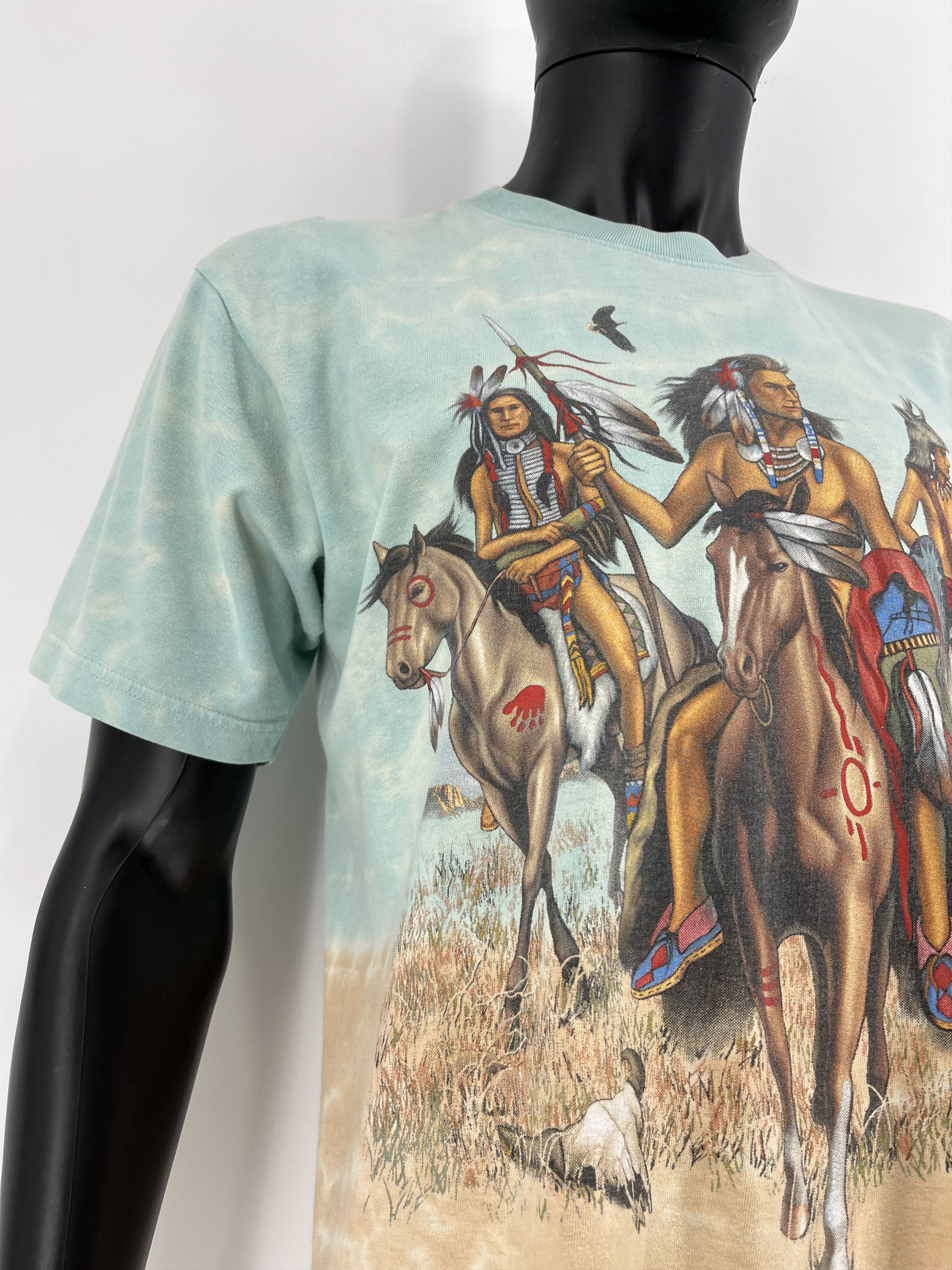 Tribal Streetwear × Vintage Vintage 90s Rock Eagle Double Sided Indian Chief Motorcyle Size US L / EU 52-54 / 3 - 6 Thumbnail