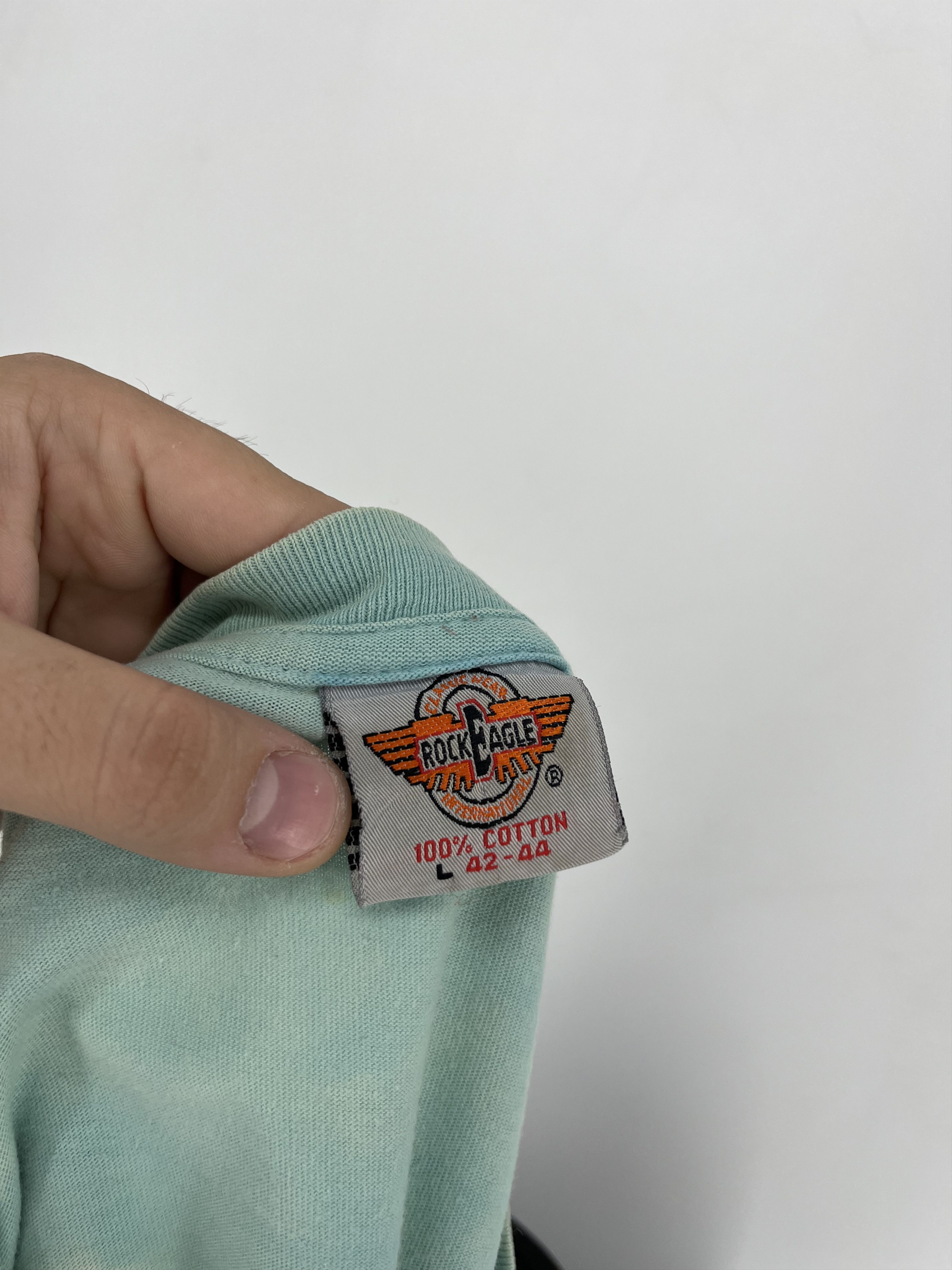 Tribal Streetwear × Vintage Vintage 90s Rock Eagle Double Sided Indian Chief Motorcyle Size US L / EU 52-54 / 3 - 9 Thumbnail