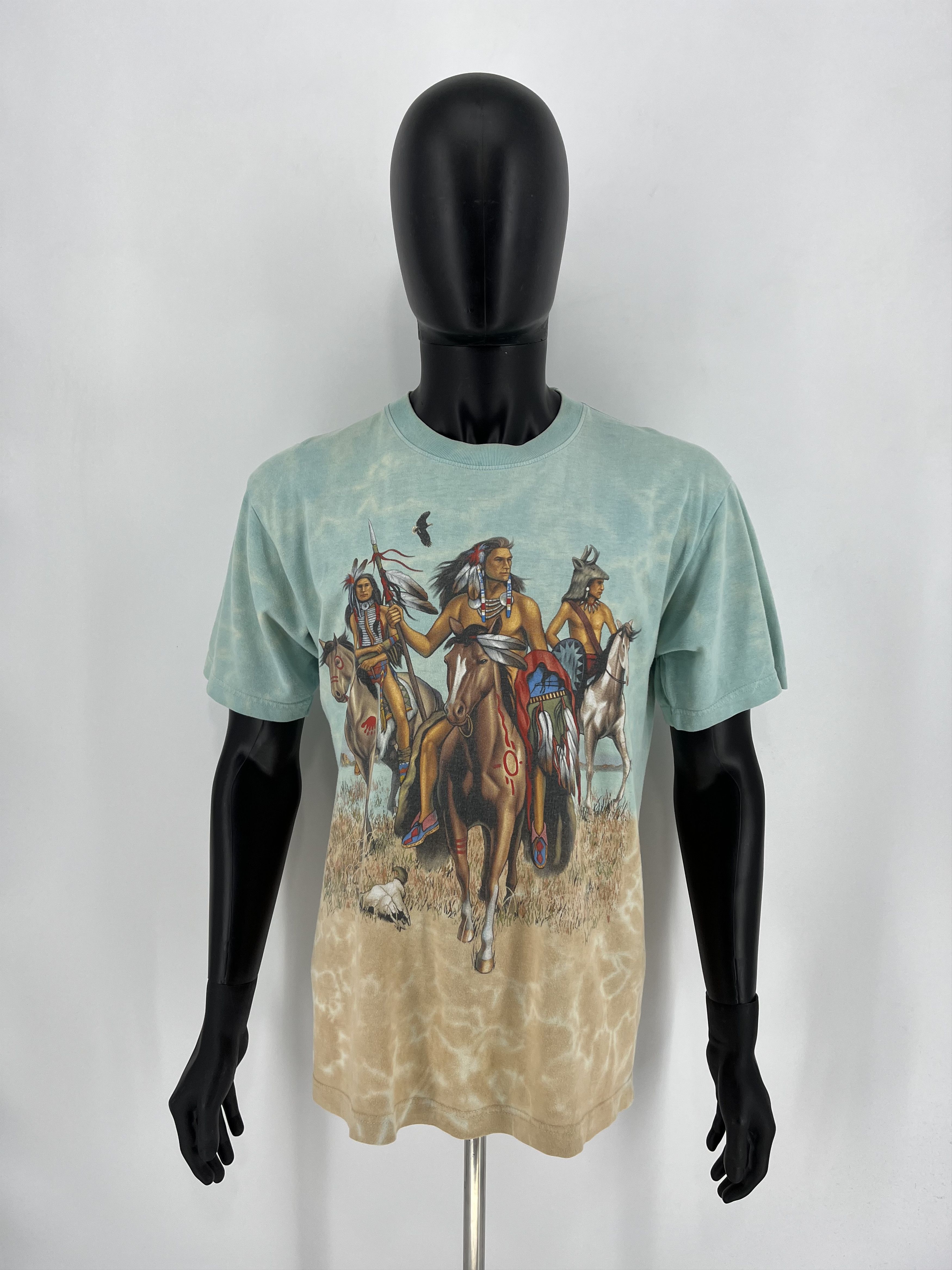Tribal Streetwear × Vintage Vintage 90s Rock Eagle Double Sided Indian Chief Motorcyle Size US L / EU 52-54 / 3 - 2 Thumbnail