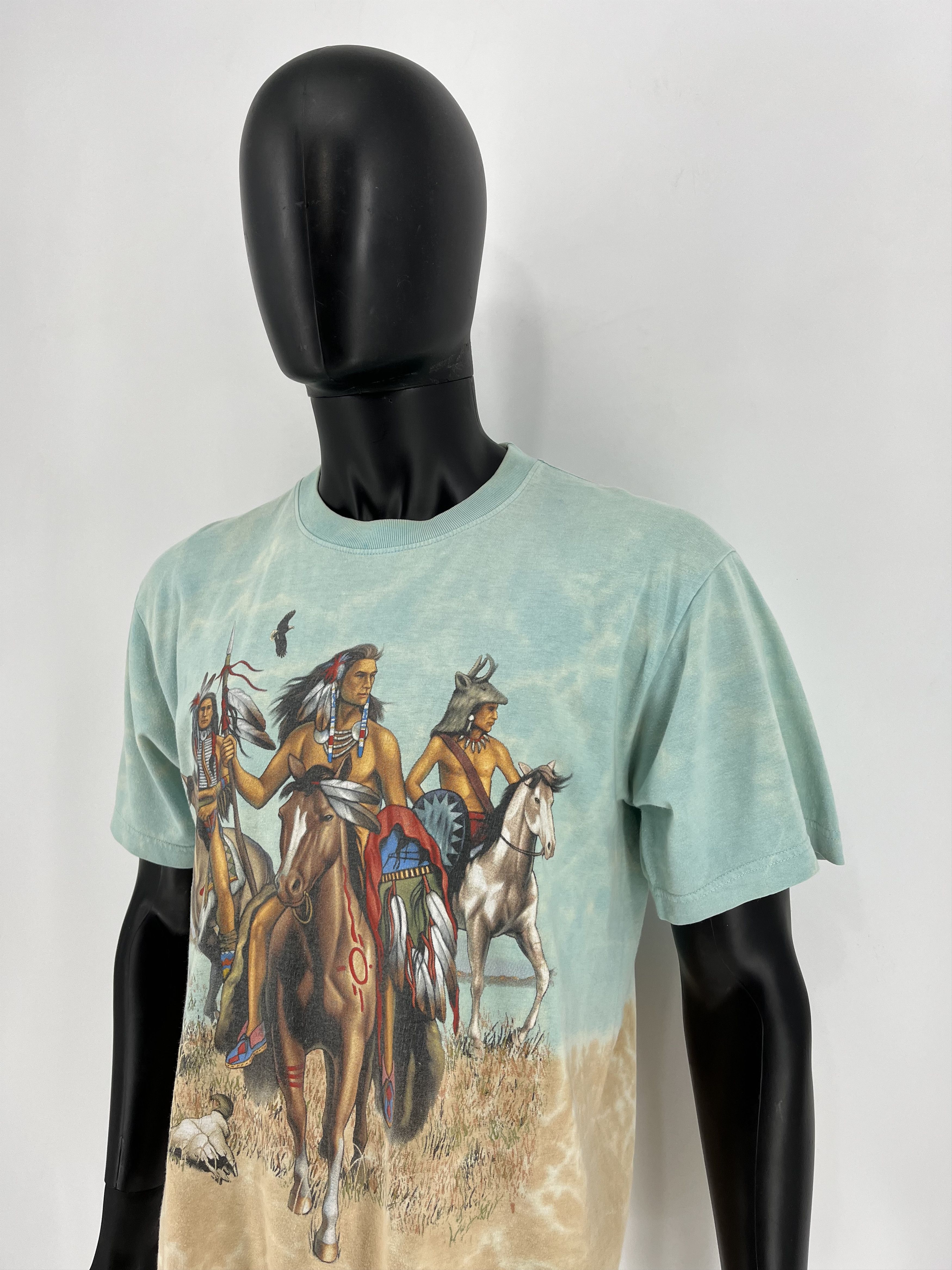 Tribal Streetwear × Vintage Vintage 90s Rock Eagle Double Sided Indian Chief Motorcyle Size US L / EU 52-54 / 3 - 4 Thumbnail
