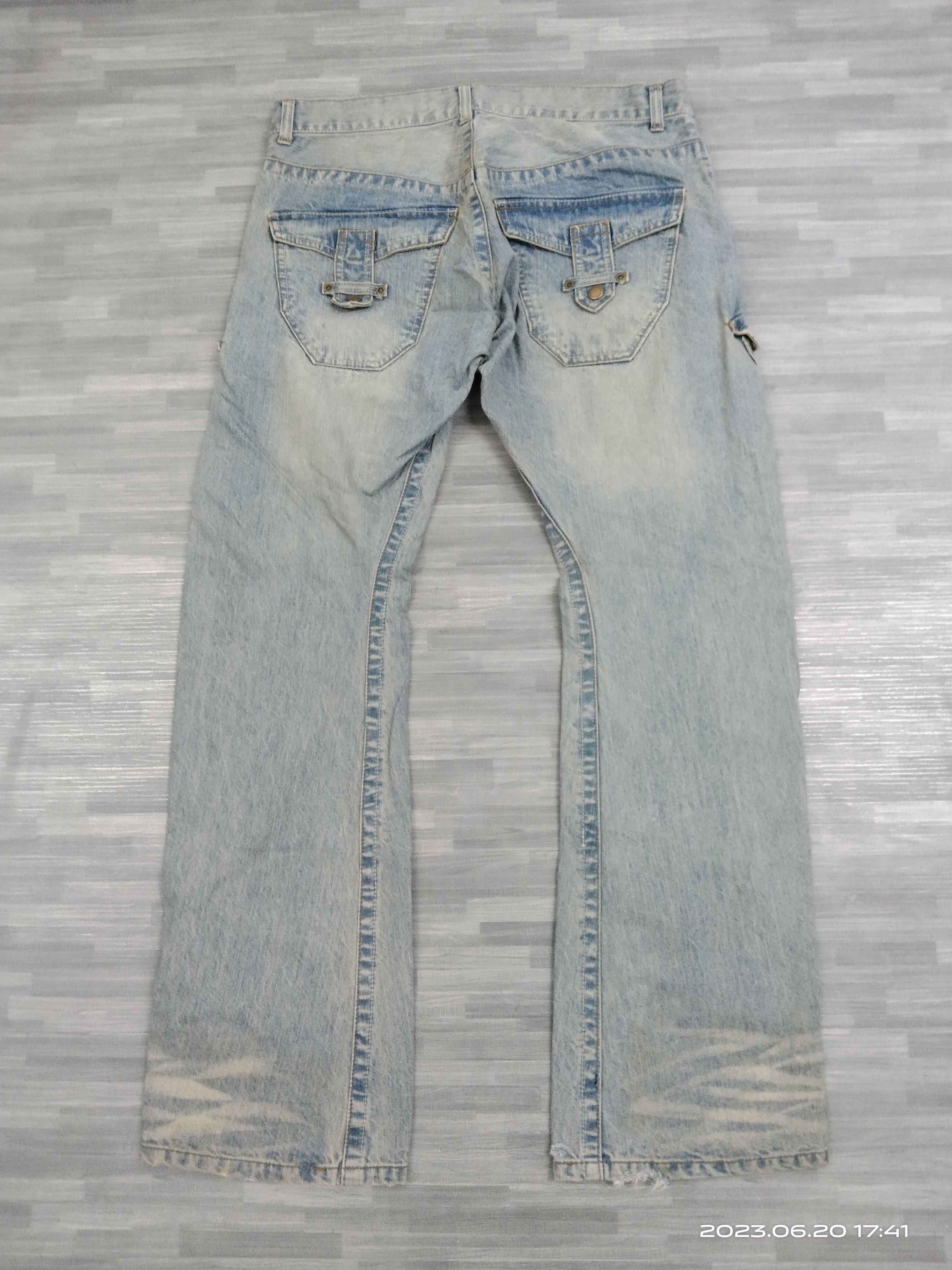 Japanese Brand FLARE TWIST SICK RATTLE TRAP DENIM PANTS Size US 33 - 3 Thumbnail