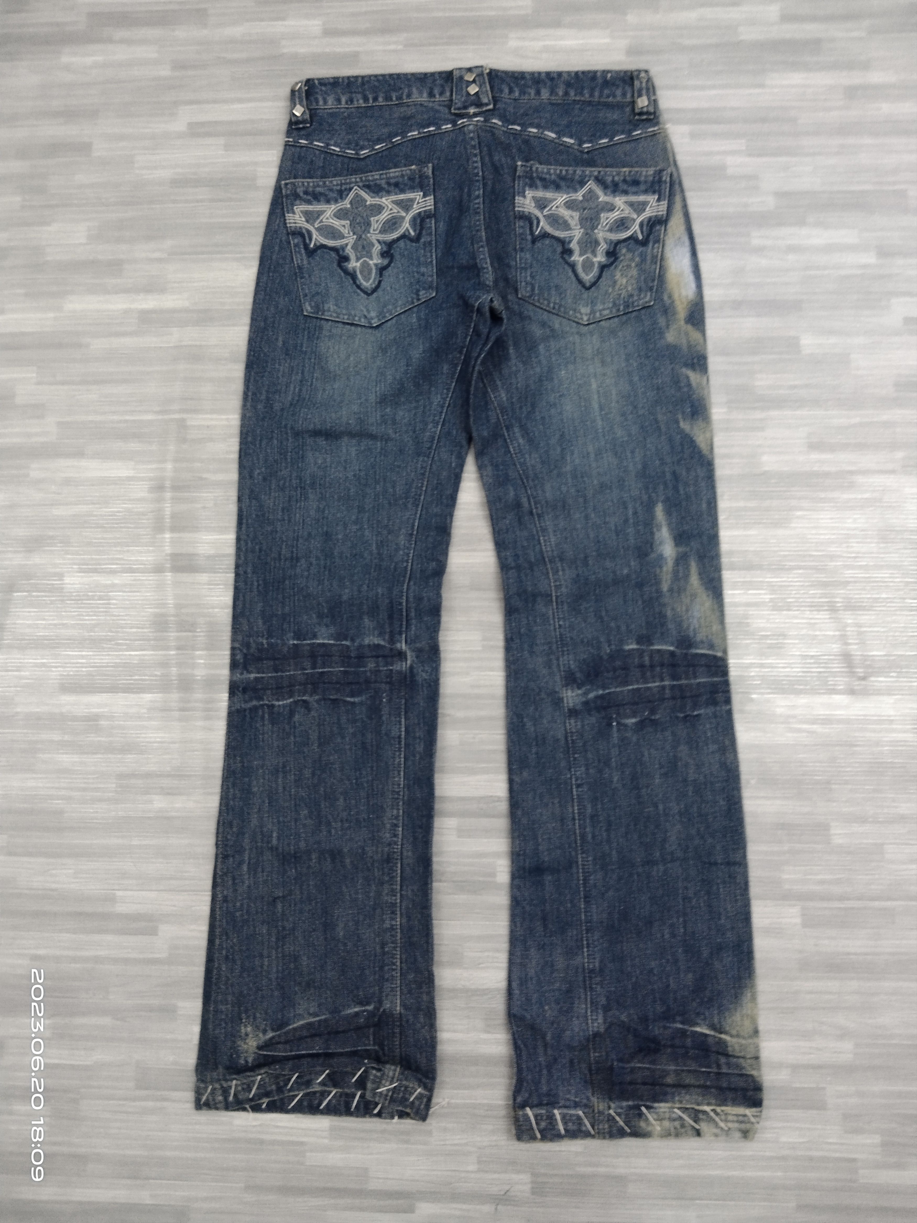 Japanese Brand FLARE SICK FADED NOUVEAU BRILLANT HOMME DENIM PANTS Size US 30 / EU 46 - 3 Thumbnail