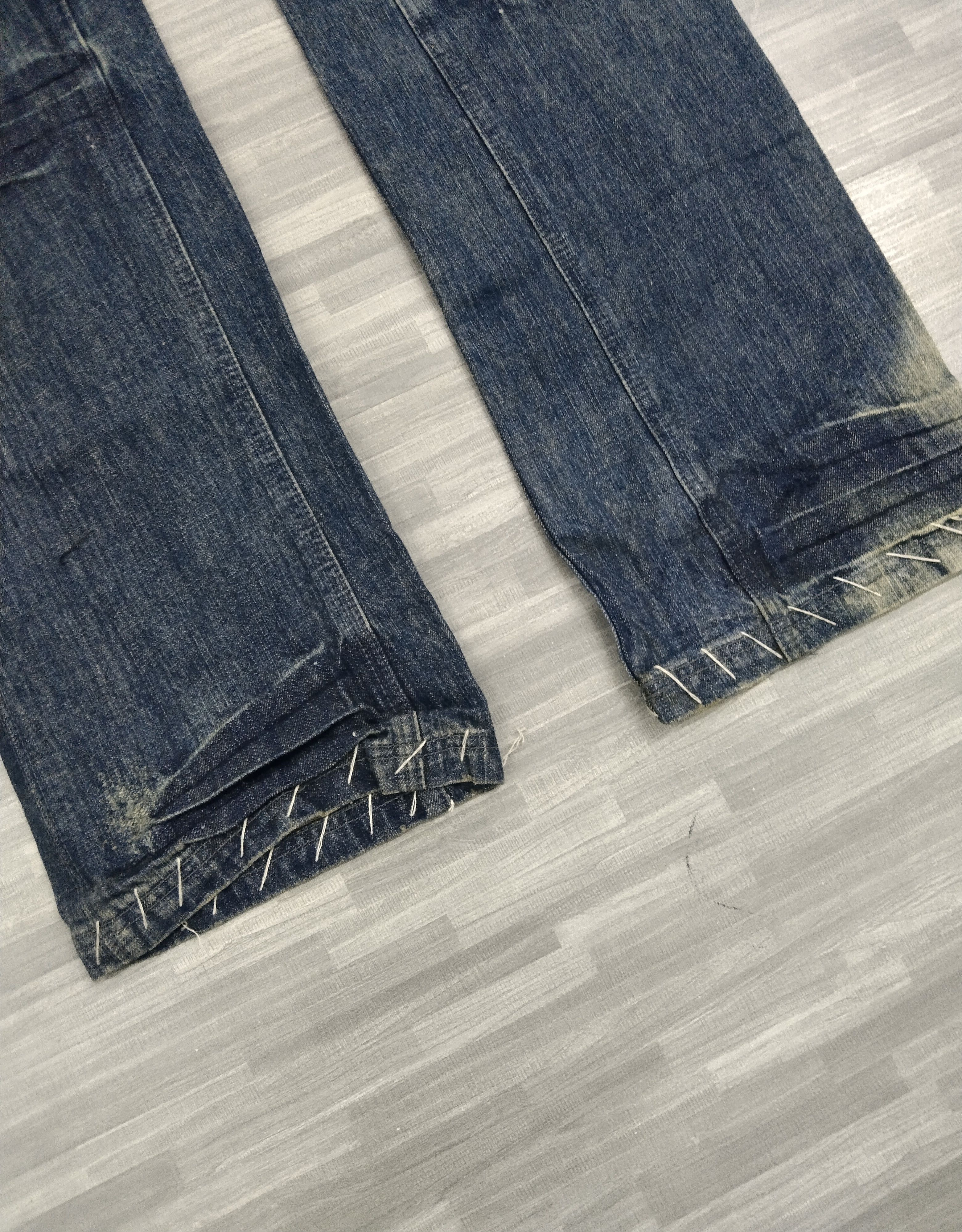 Japanese Brand FLARE SICK FADED NOUVEAU BRILLANT HOMME DENIM PANTS Size US 30 / EU 46 - 6 Thumbnail