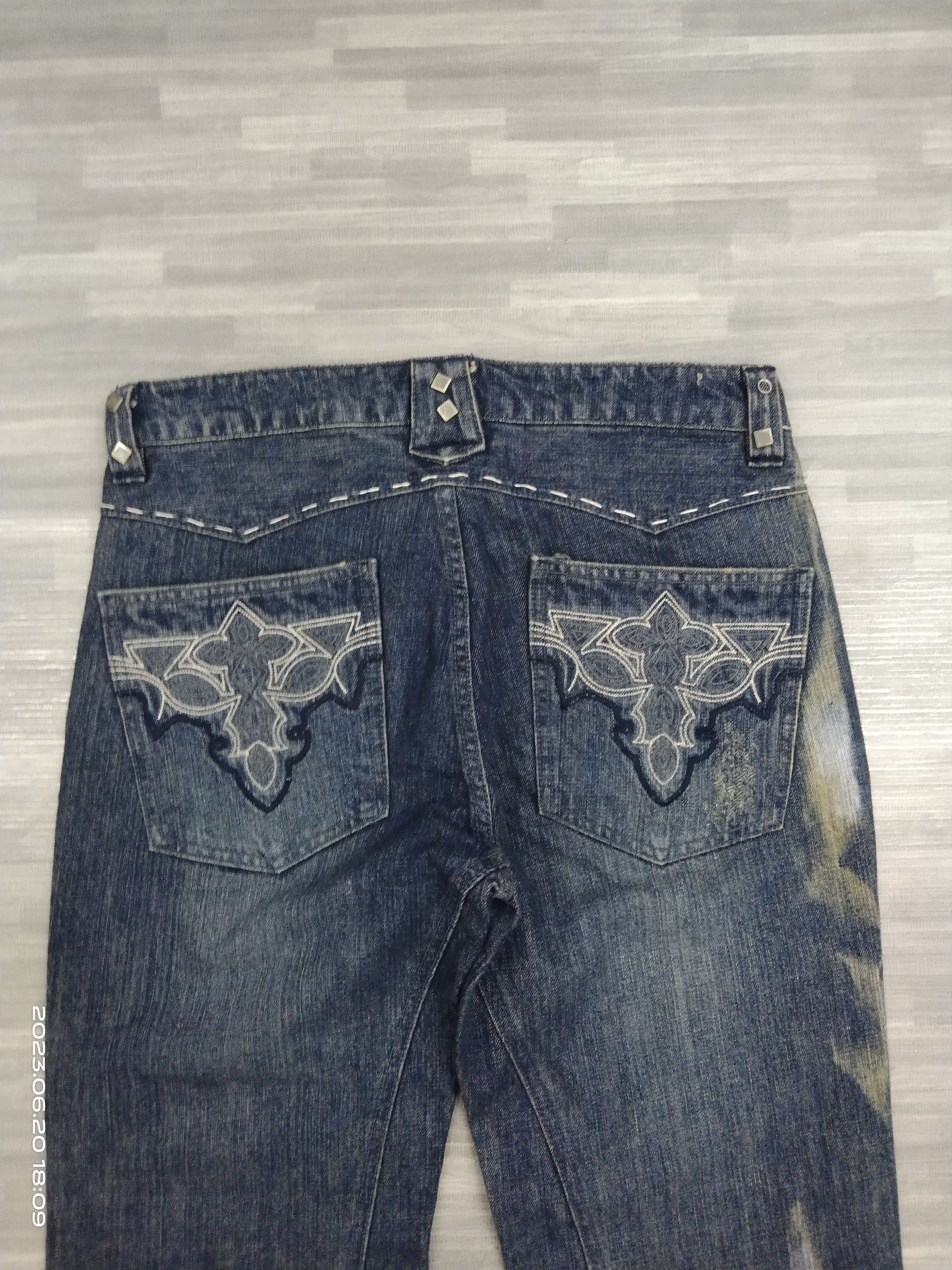 Japanese Brand FLARE SICK FADED NOUVEAU BRILLANT HOMME DENIM PANTS Size US 30 / EU 46 - 5 Thumbnail