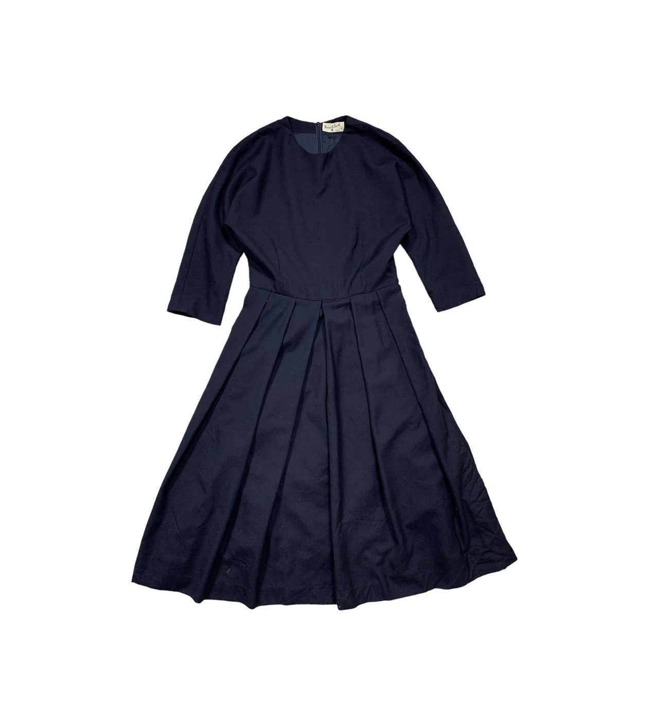 Image of Vintage Margaret Howell Midi Dress in Blue Black, Women's (Size Small)