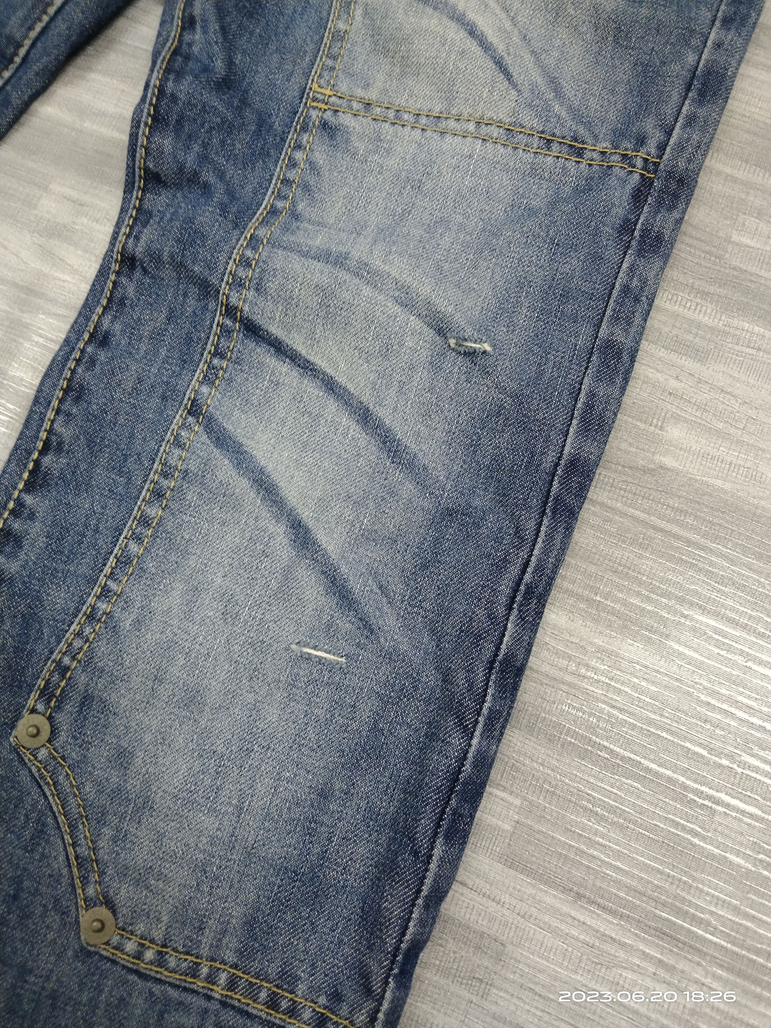 Purple Brand FLARE DOUBLE KNEE PURPLE & YELLOW DENIM Size US 30 / EU 46 - 7 Thumbnail