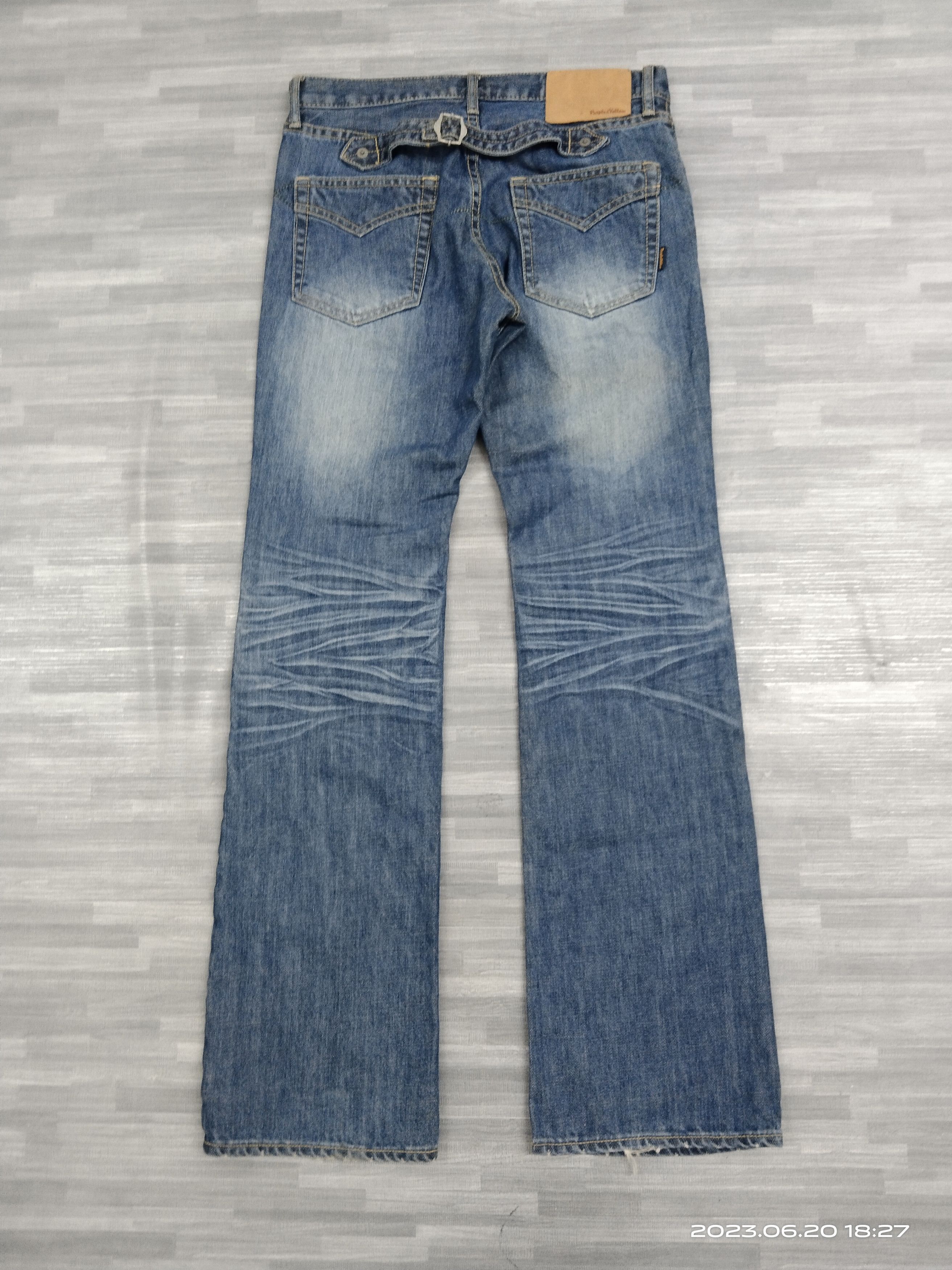 Purple Brand FLARE DOUBLE KNEE PURPLE & YELLOW DENIM Size US 30 / EU 46 - 3 Thumbnail