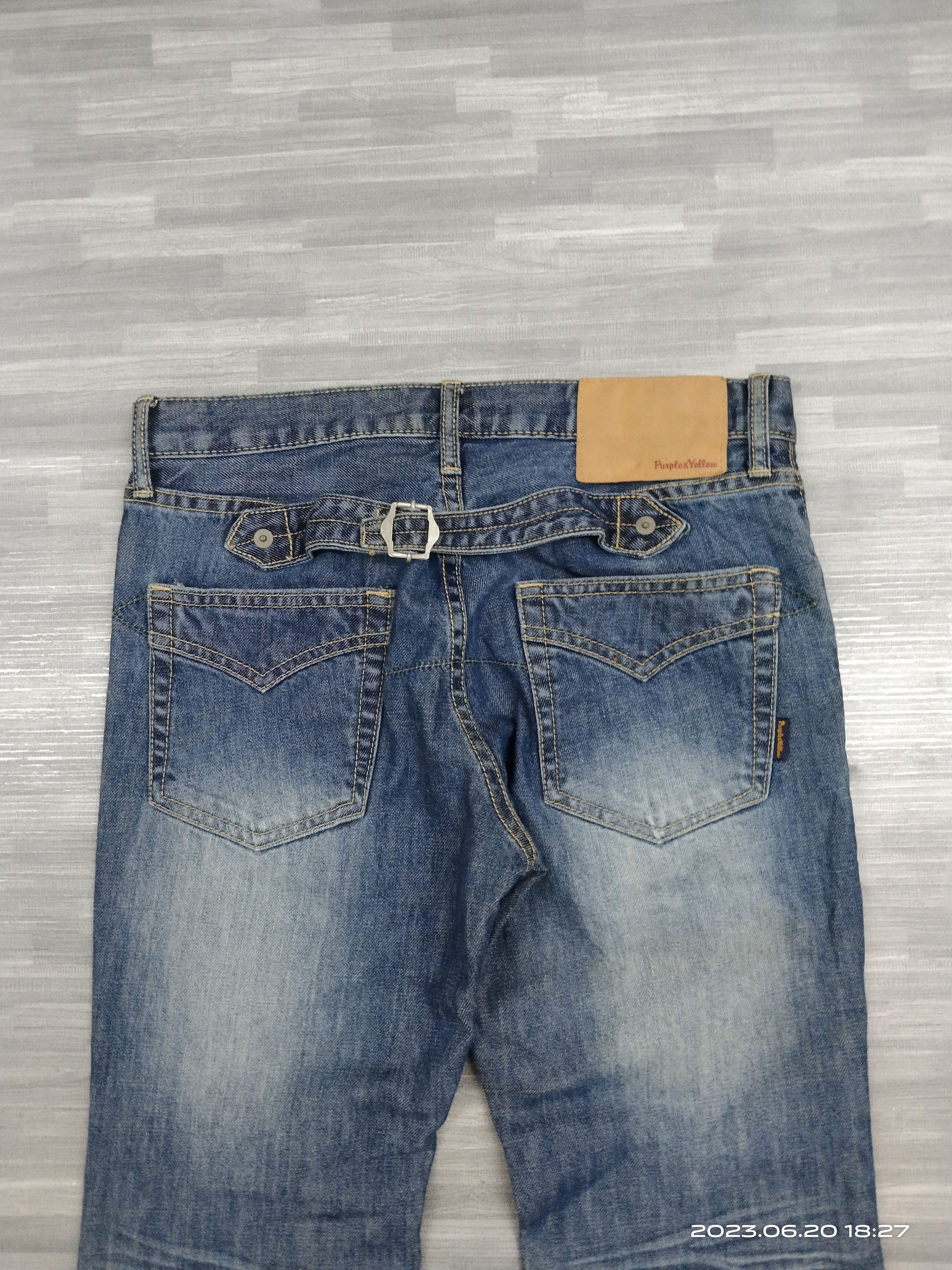 Purple Brand FLARE DOUBLE KNEE PURPLE & YELLOW DENIM Size US 30 / EU 46 - 5 Thumbnail