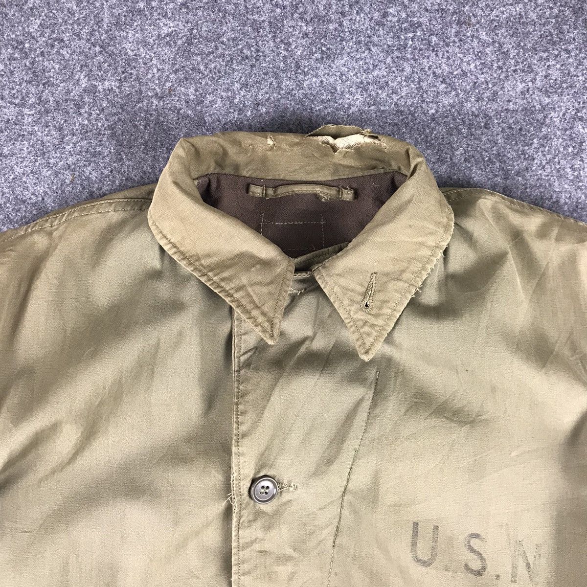 Vintage True Vtg Distressed US Navy Deck Jack N-4 1940s-1950s(WW2) Size US L / EU 52-54 / 3 - 3 Thumbnail