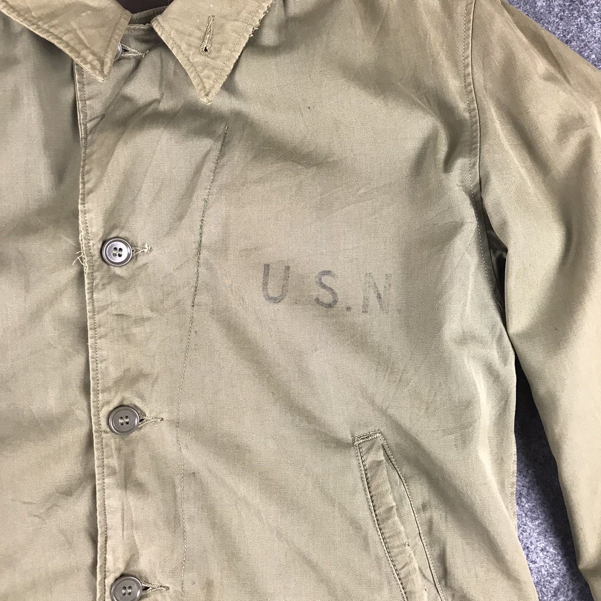 Vintage True Vtg Distressed US Navy Deck Jack N-4 1940s-1950s(WW2) Size US L / EU 52-54 / 3 - 5 Thumbnail