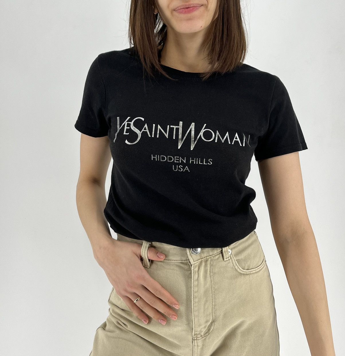 Rap Tees Vintage Y2K YeSaintWoman Hype Tee YE Faded Logo Kanyewest Size M / US 6-8 / IT 42-44 - 2 Thumbnail