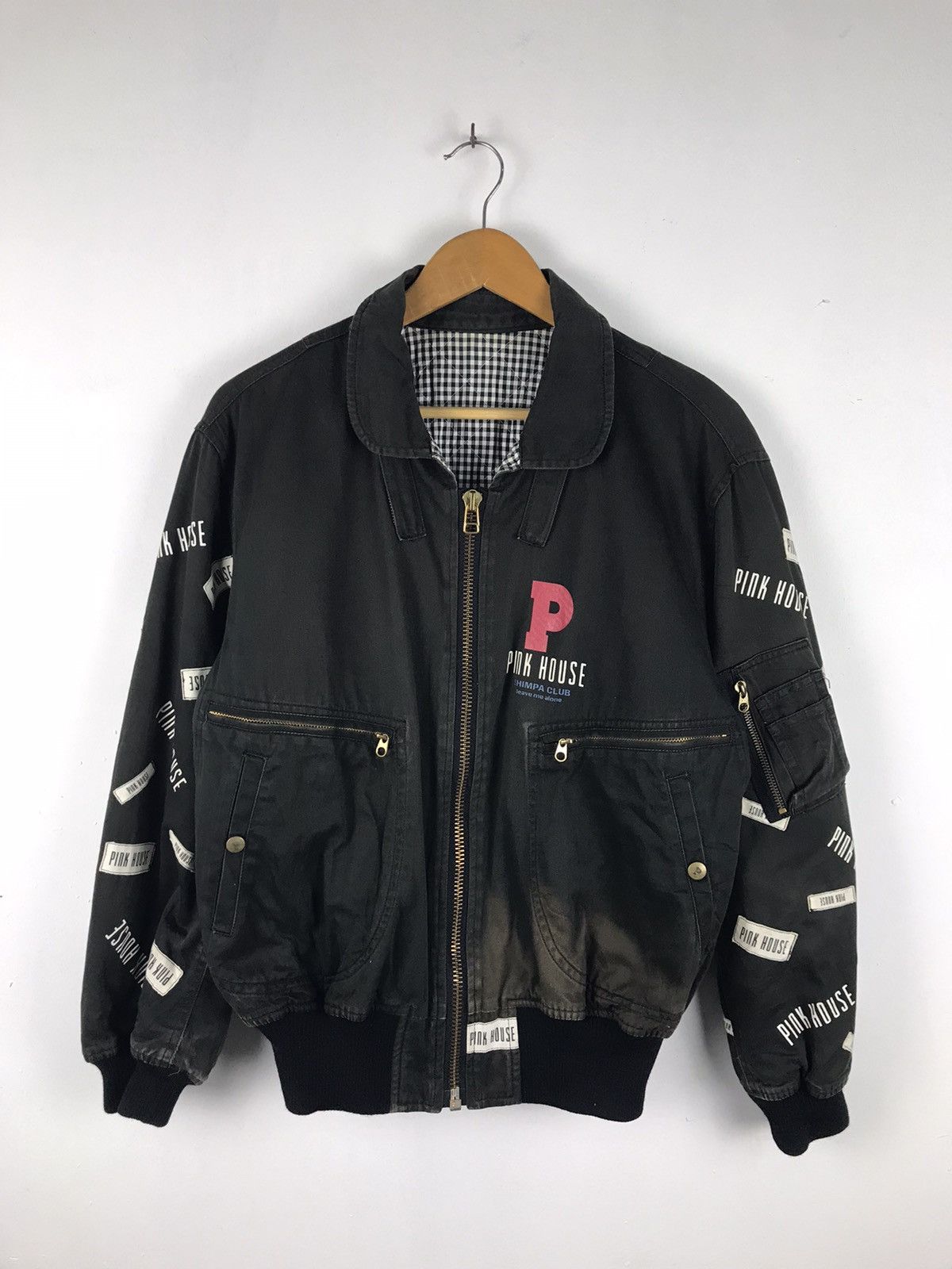 Japanese Brand × Pink House × Vintage Pink House Patch bomber super sunfaded jacket Size US L / EU 52-54 / 3 - 1 Thumbnail