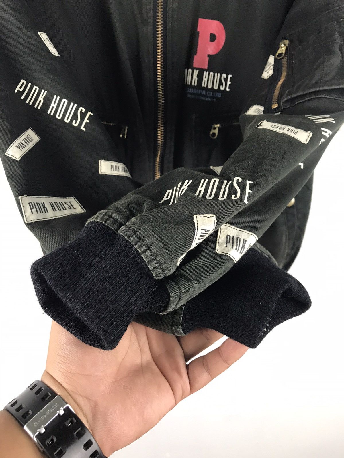 Japanese Brand × Pink House × Vintage Pink House Patch bomber super sunfaded jacket Size US L / EU 52-54 / 3 - 7 Thumbnail