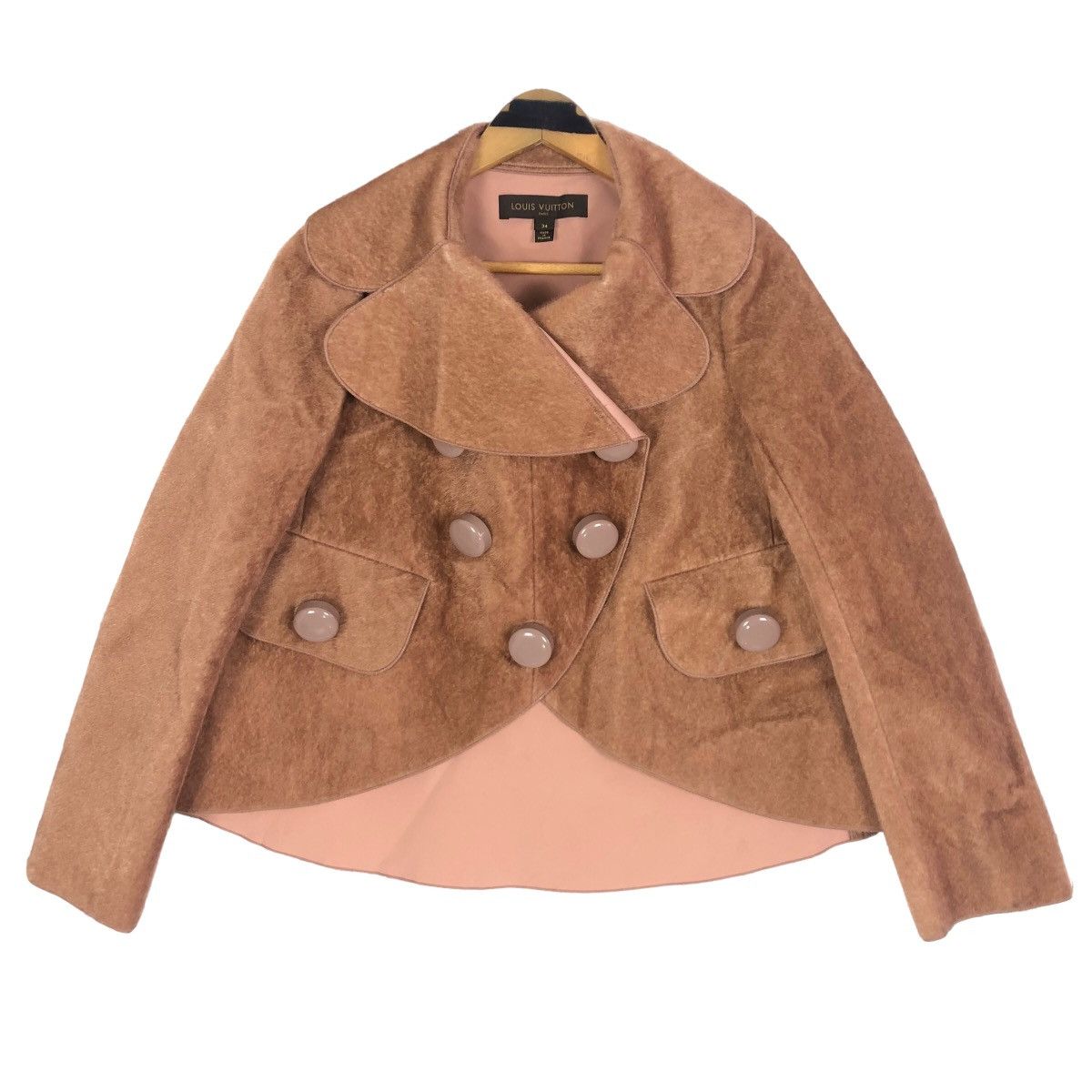 Louis Vuitton Louis Vuitton Dusty Rose Double Breasted Faux Fur Jacket Size XS / US 0-2 / IT 36-38 - 1 Thumbnail