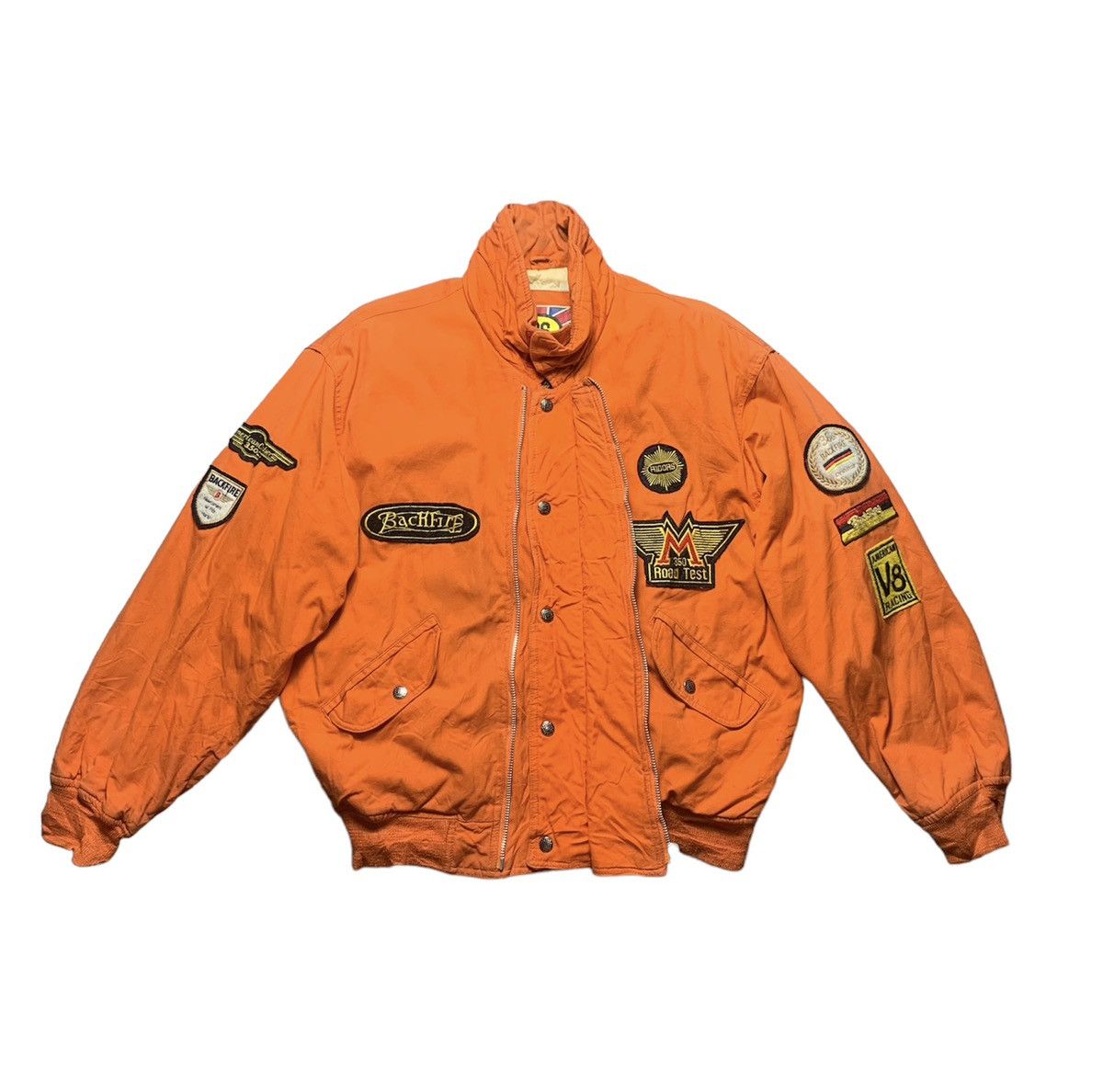 Japanese Brand Vintage 80s Back Fire Patches Flight Bomber Jacket Size US M / EU 48-50 / 2 - 2 Thumbnail