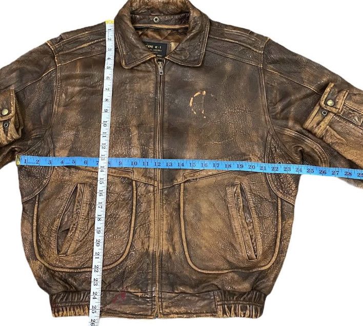 Other Vtg Type K-1 USAF Army Leather Flight Jacket Size US L / EU 52-54 / 3 - 20 Thumbnail