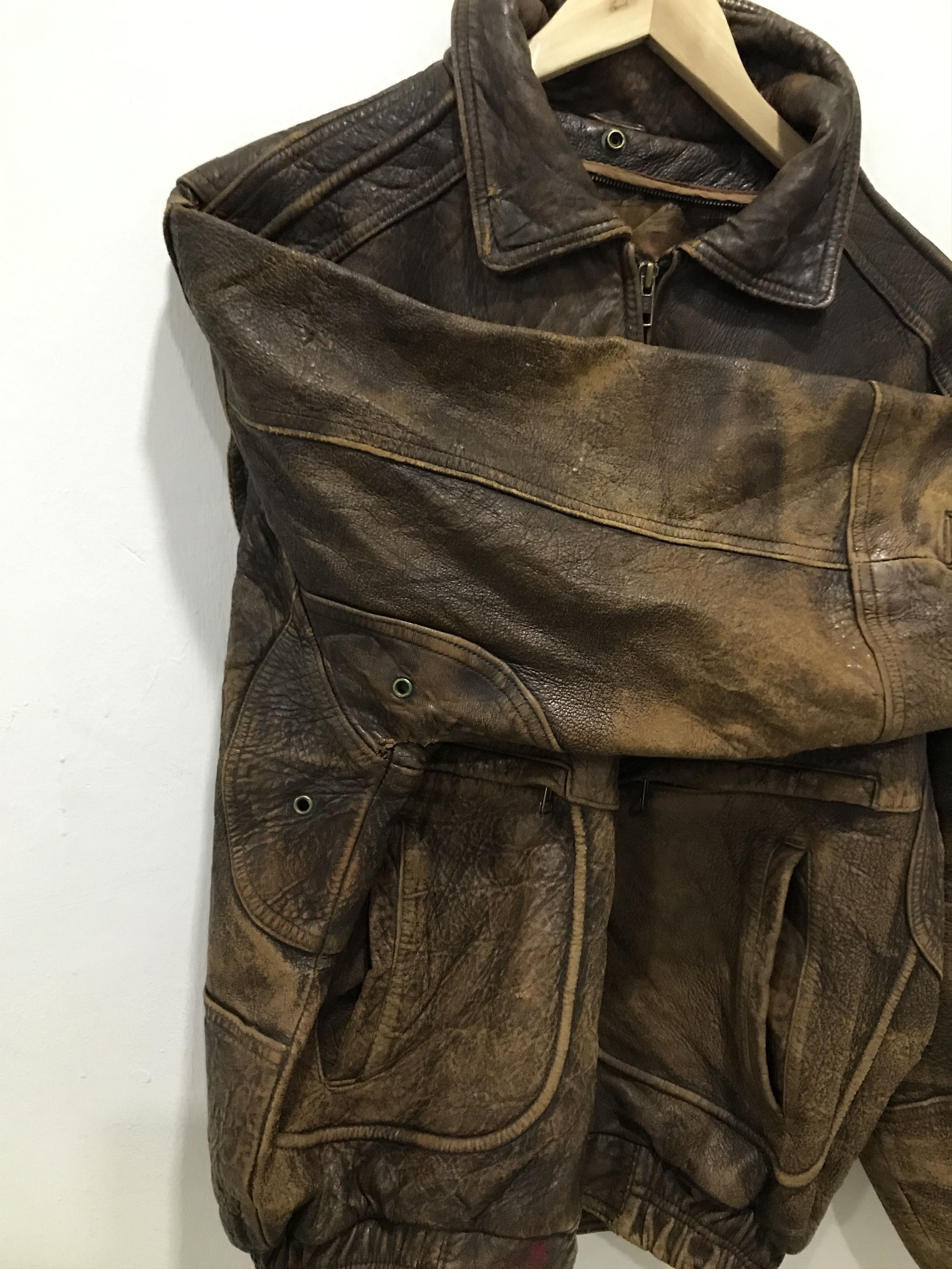 Other Vtg Type K-1 USAF Army Leather Flight Jacket Size US L / EU 52-54 / 3 - 12 Thumbnail