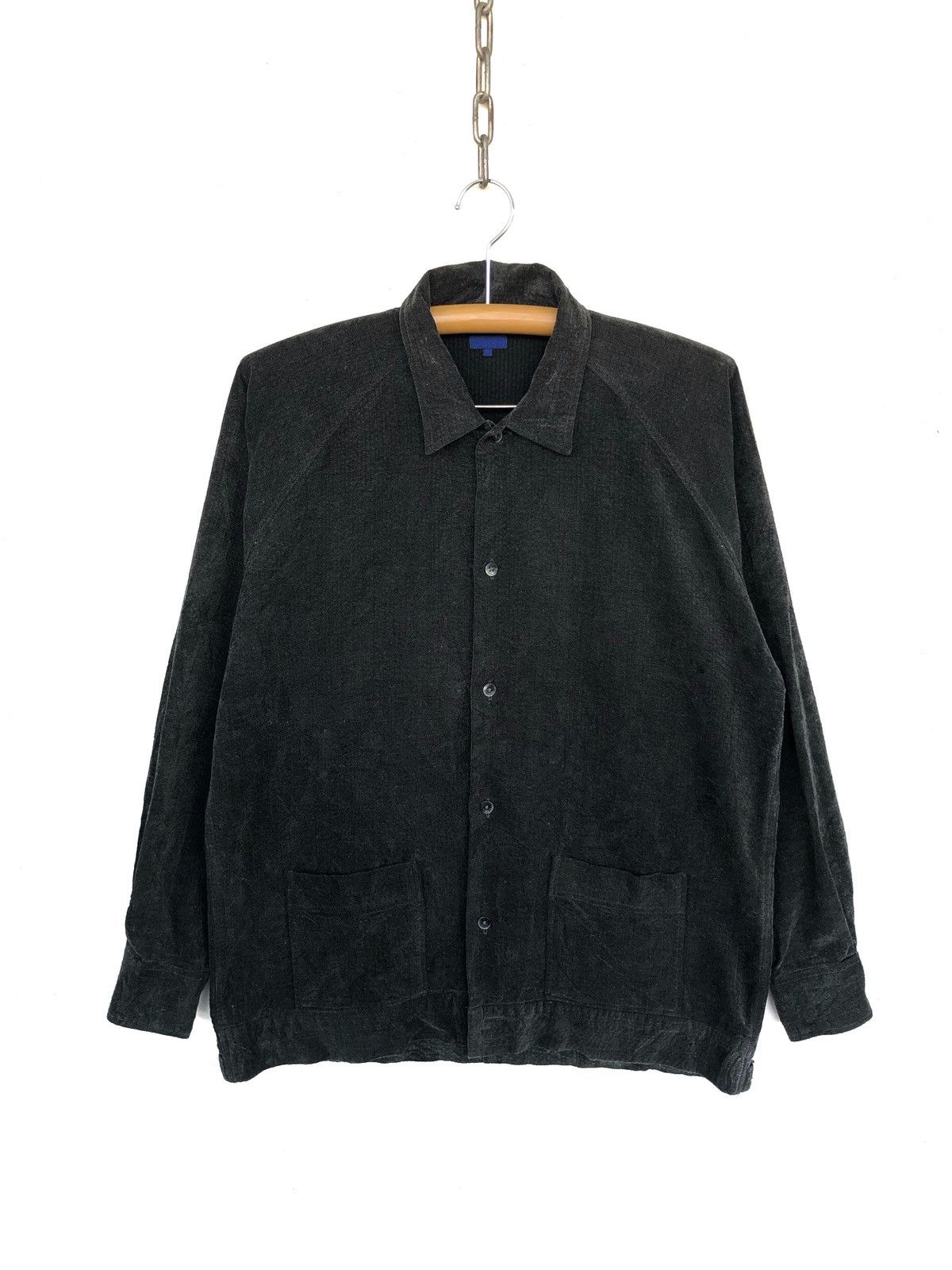 Beams Plus 90s Beams 🇯🇵 Velvet Dark Grey Button Shirt Jacket Size US L / EU 52-54 / 3 - 1 Thumbnail
