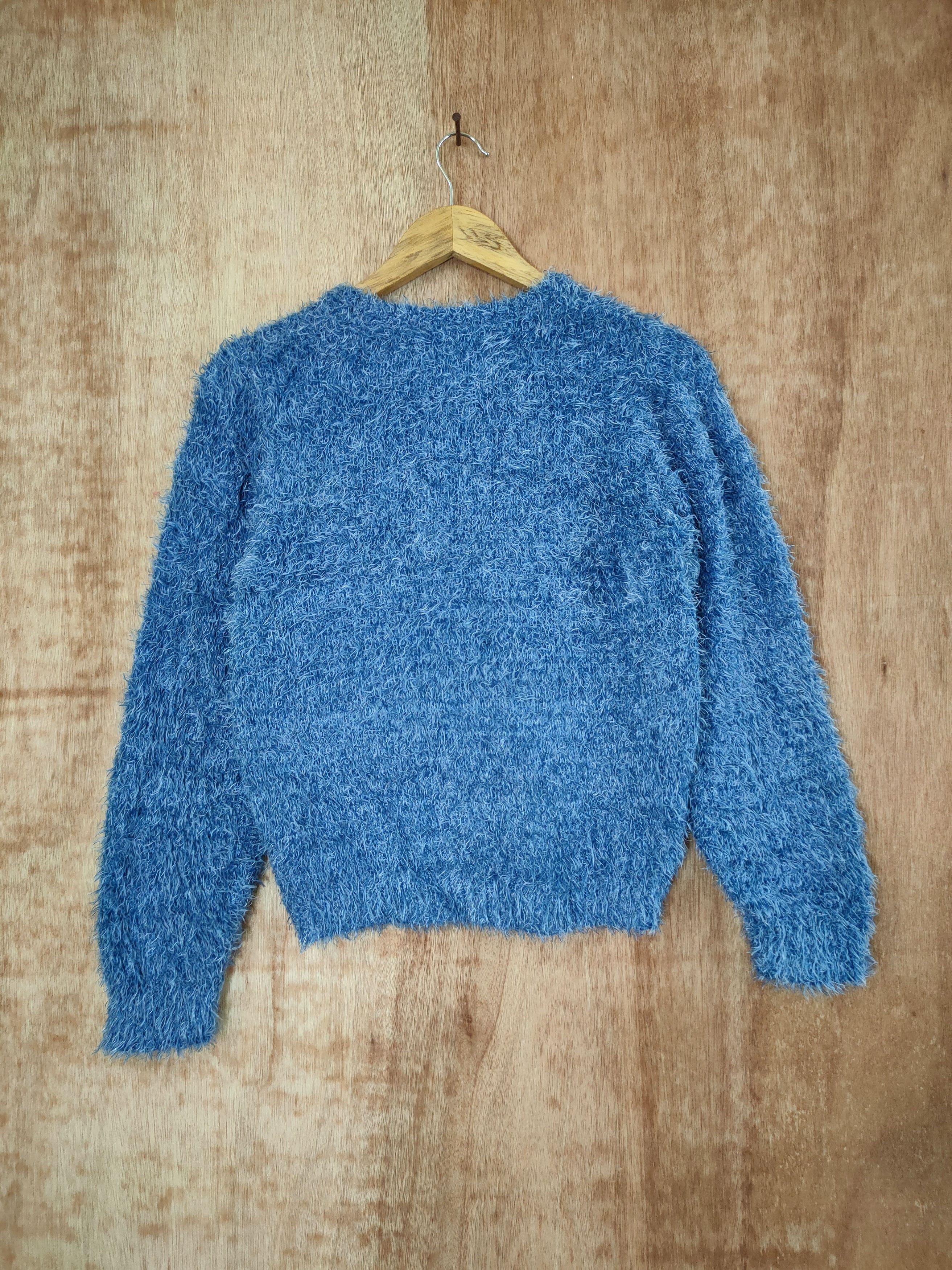 Homespun Knitwear DL DIRZ mohair soft fur shaggy knitwear japan blue #46-503 Size M / US 6-8 / IT 42-44 - 8 Thumbnail