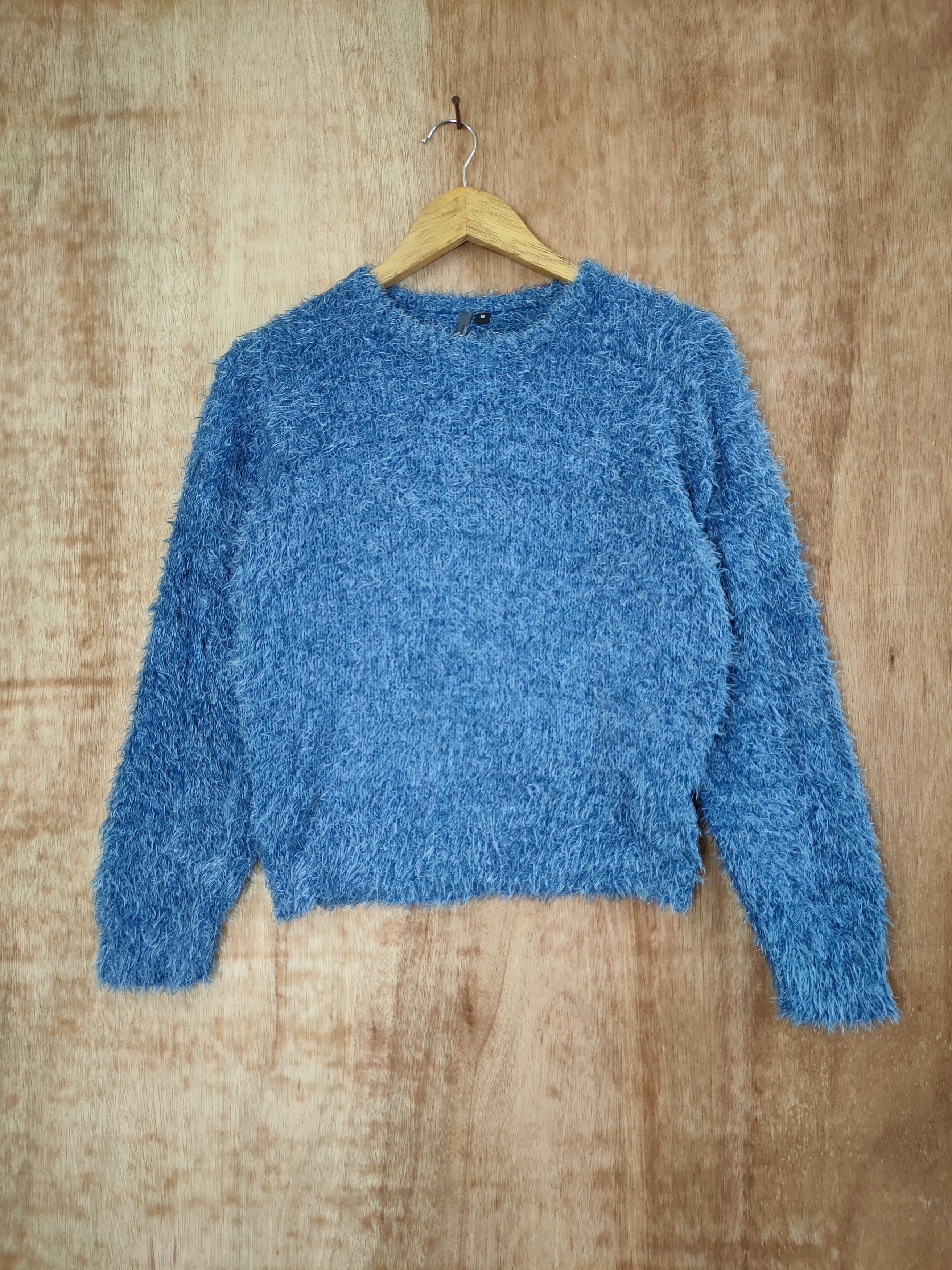 Homespun Knitwear DL DIRZ mohair soft fur shaggy knitwear japan blue #46-503 Size M / US 6-8 / IT 42-44 - 1 Thumbnail