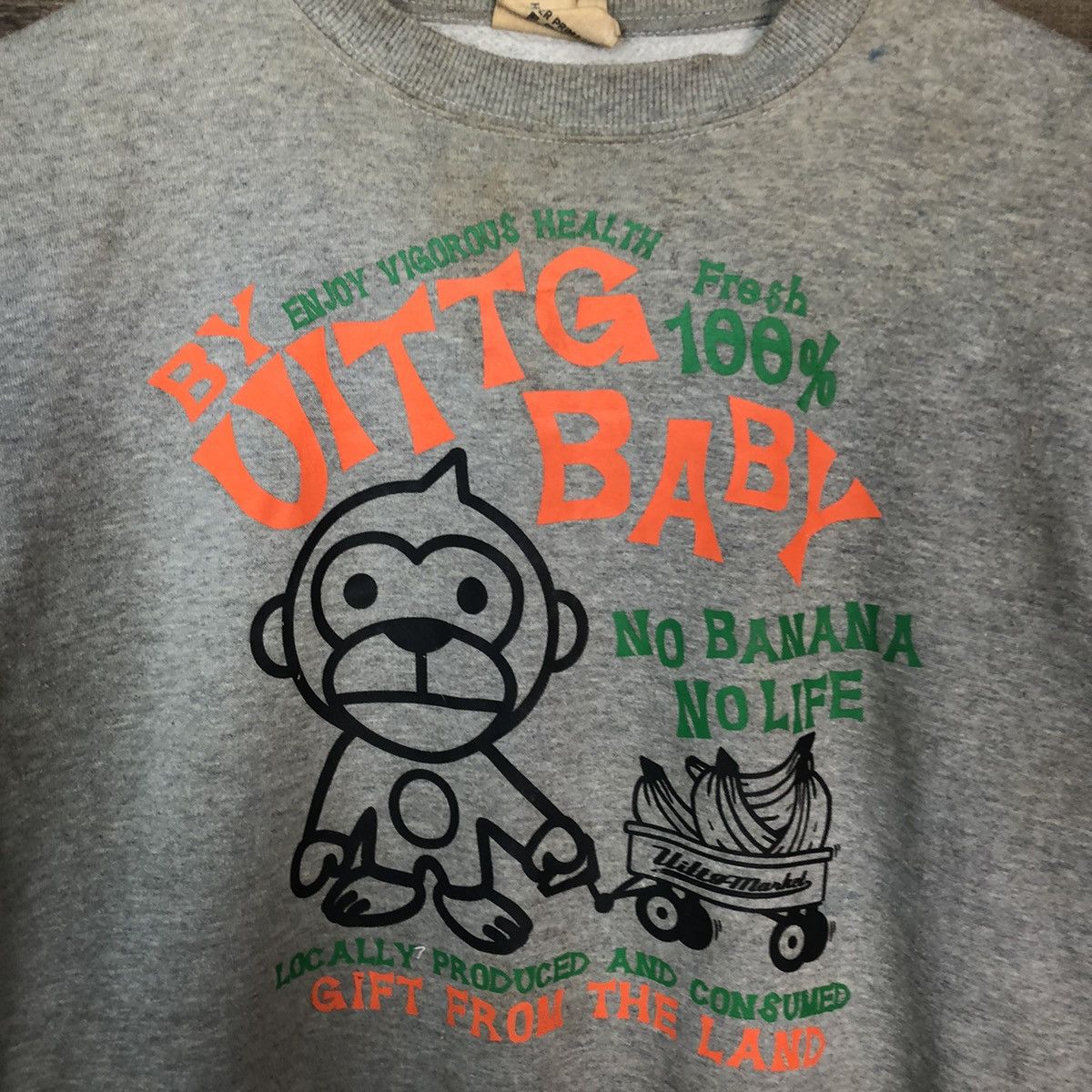 Japanese Brand DLL Uittg Baby vintage dirty worn faded Sweatshirt #c1200 Size US L / EU 52-54 / 3 - 10 Thumbnail