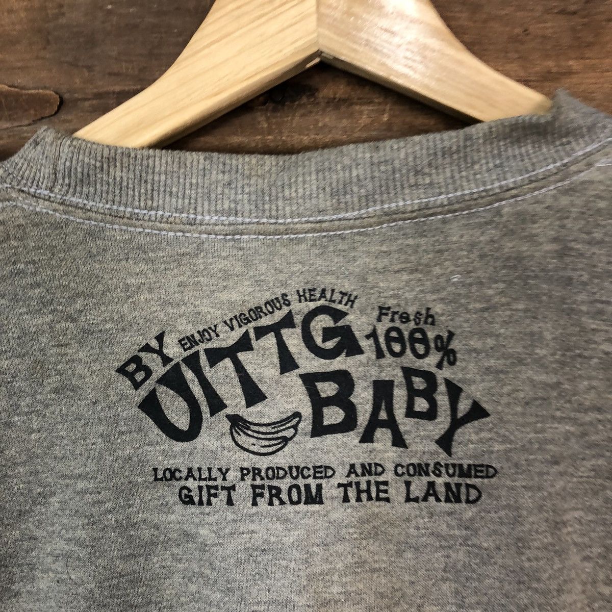 Japanese Brand DLL Uittg Baby vintage dirty worn faded Sweatshirt #c1200 Size US L / EU 52-54 / 3 - 14 Thumbnail