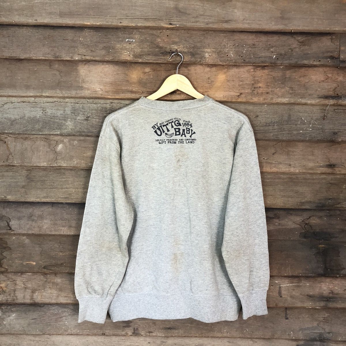 Japanese Brand DLL Uittg Baby vintage dirty worn faded Sweatshirt #c1200 Size US L / EU 52-54 / 3 - 13 Thumbnail