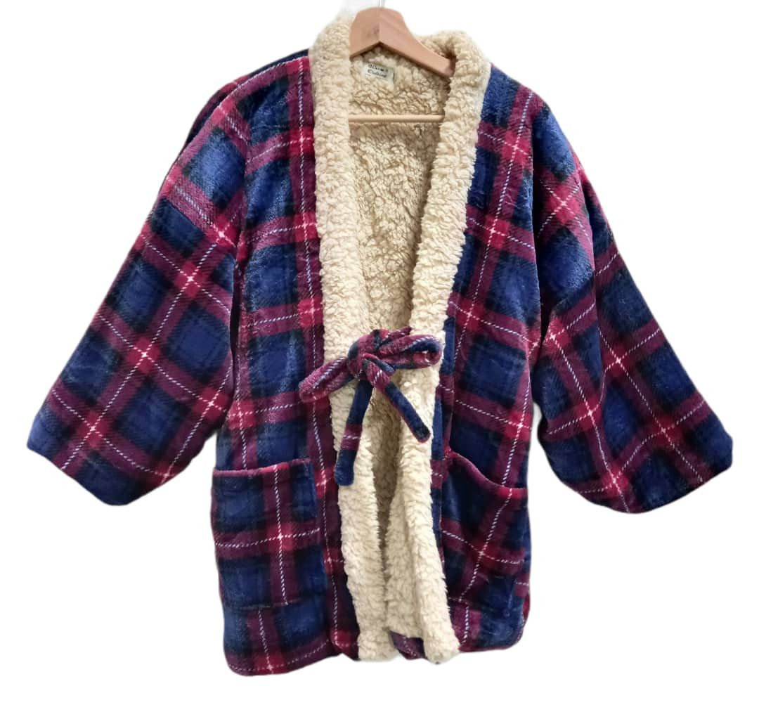 Japanese Brand Japanese Hanten Padded Warm Kimono Checkered Size US M / EU 48-50 / 2 - 1 Thumbnail
