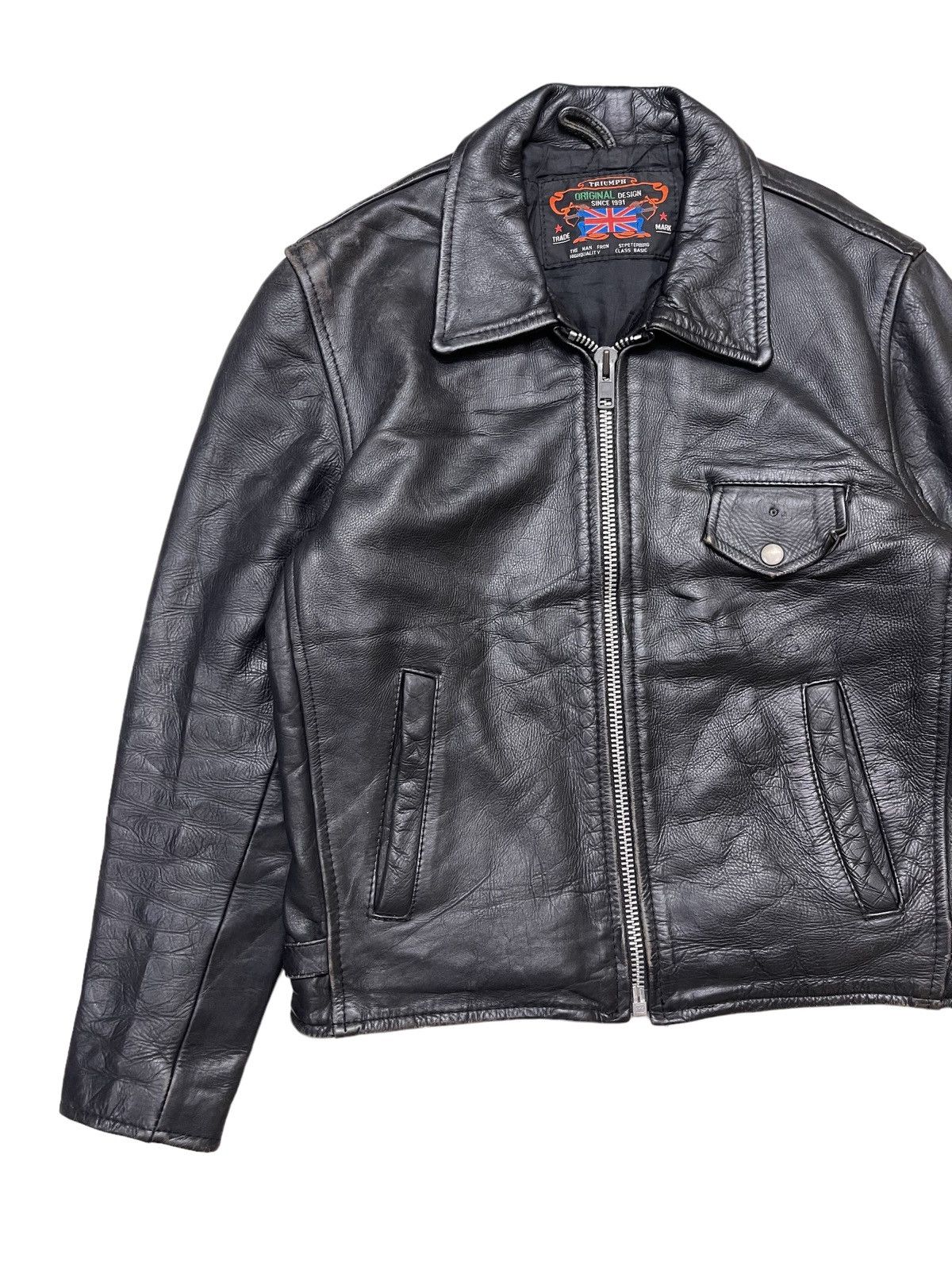Vintage Vintage Triumph Leather Bikers Jacket Size US L / EU 52-54 / 3 - 4 Thumbnail