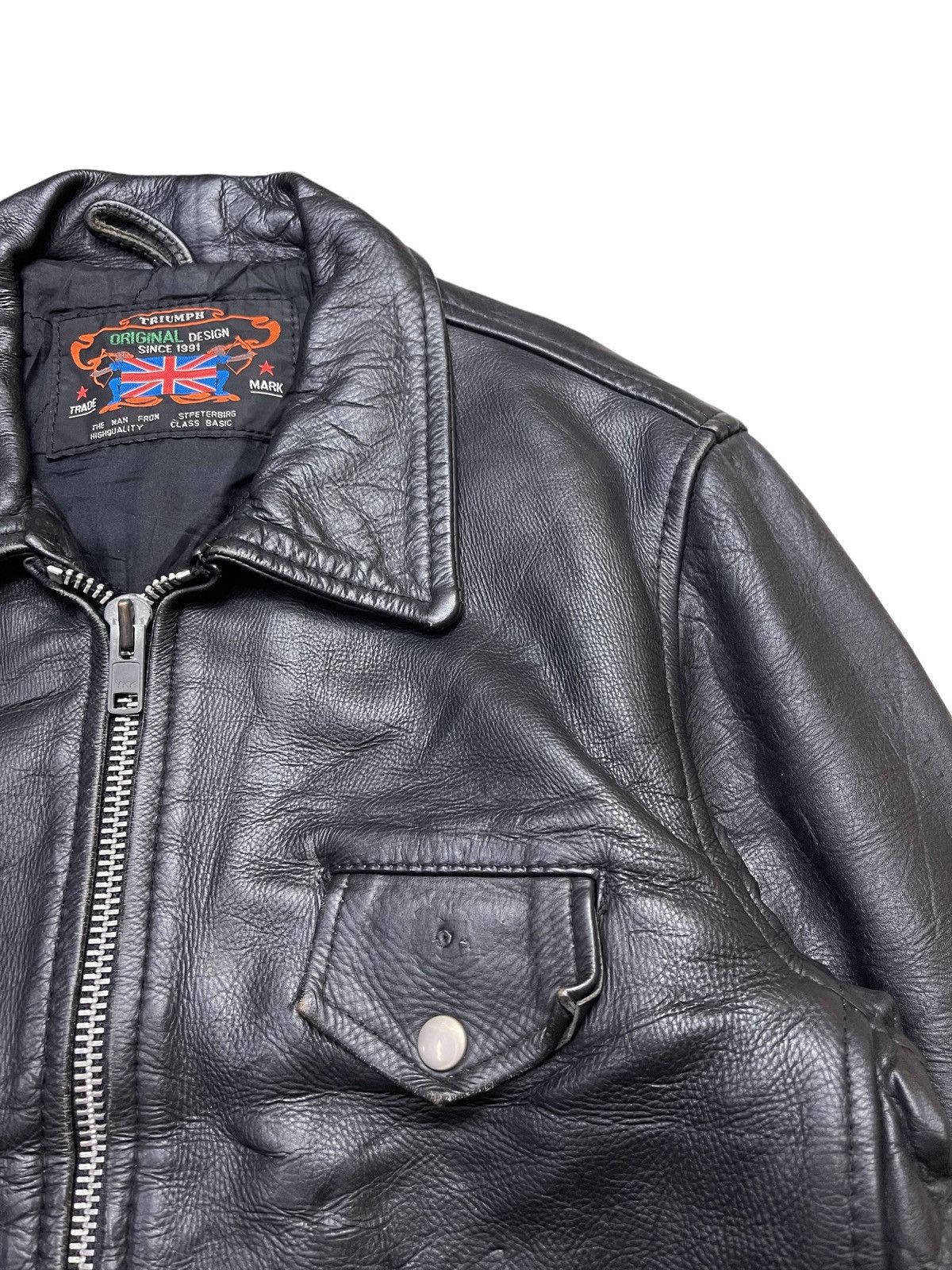 Vintage Vintage Triumph Leather Bikers Jacket Size US L / EU 52-54 / 3 - 11 Thumbnail