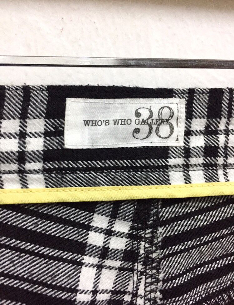 Japanese Brand 🇯🇵 Black/White Check Plaid Straight Cut Pants Size US 31 - 5 Thumbnail