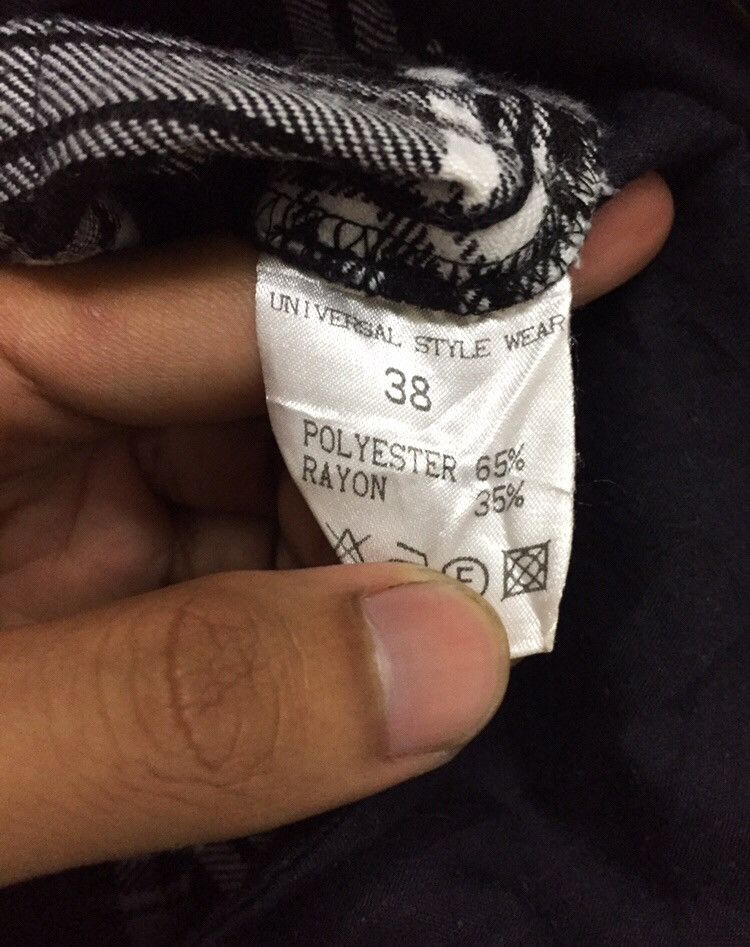 Japanese Brand 🇯🇵 Black/White Check Plaid Straight Cut Pants Size US 31 - 6 Thumbnail