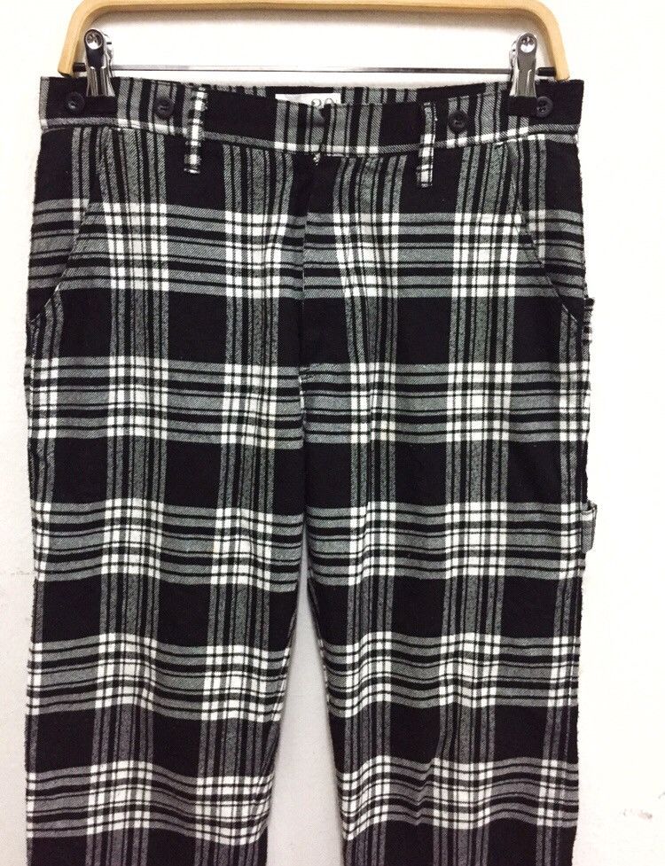 Japanese Brand 🇯🇵 Black/White Check Plaid Straight Cut Pants Size US 31 - 2 Thumbnail
