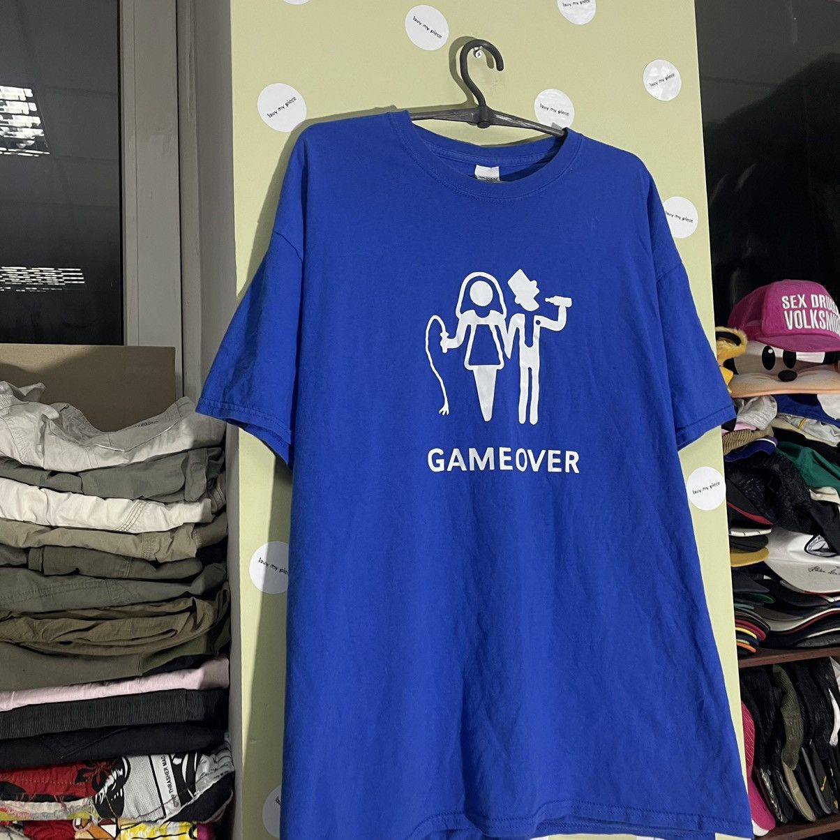 Vintage Y2K Vintage Game Over Graphic Tee Humor Streetwear Blue L Size US L / EU 52-54 / 3 - 4 Thumbnail