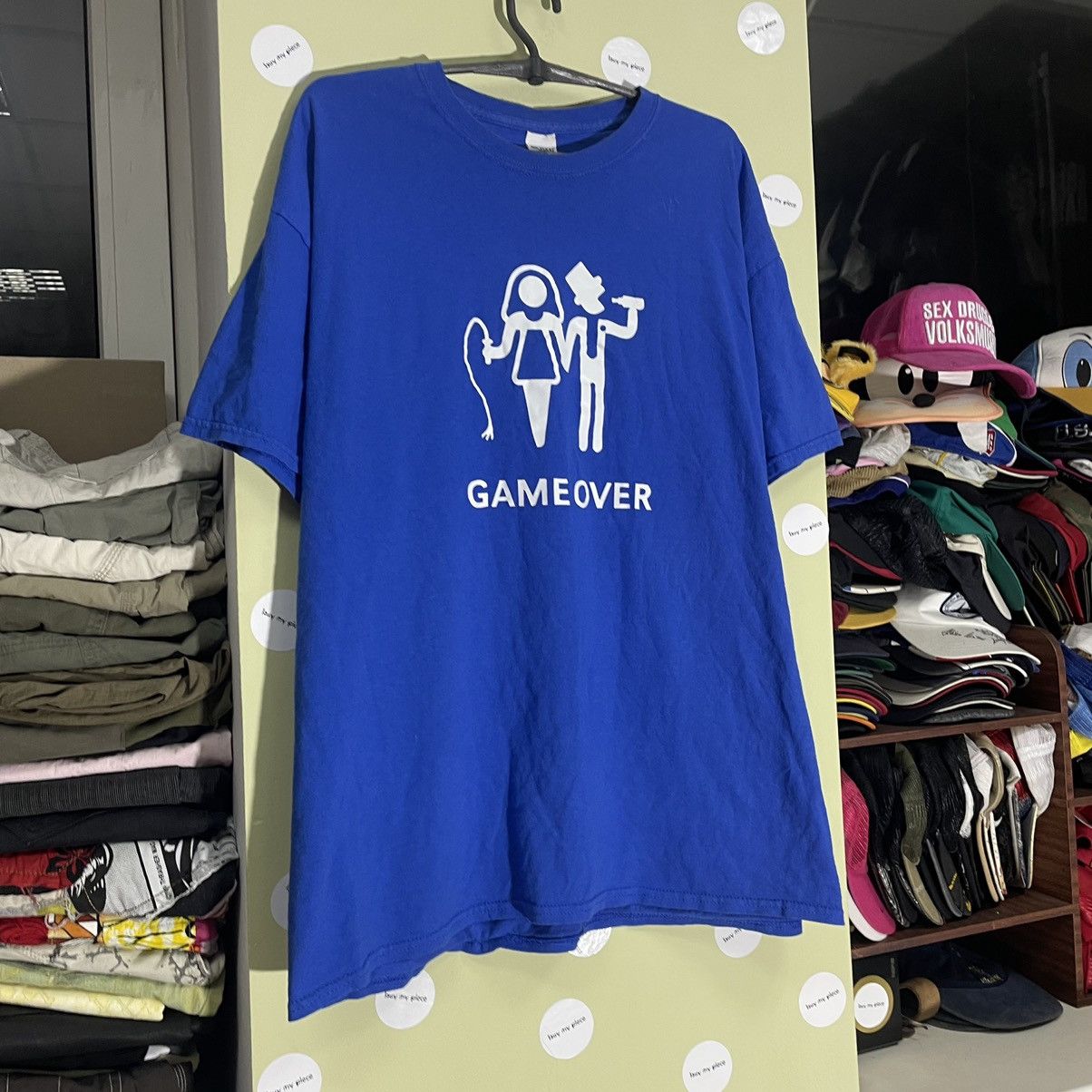 Vintage Y2K Vintage Game Over Graphic Tee Humor Streetwear Blue L Size US L / EU 52-54 / 3 - 3 Thumbnail