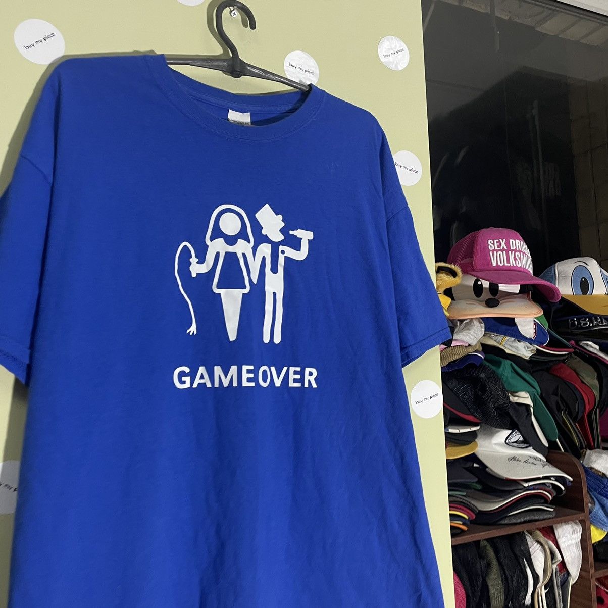 Vintage Y2K Vintage Game Over Graphic Tee Humor Streetwear Blue L Size US L / EU 52-54 / 3 - 2 Thumbnail