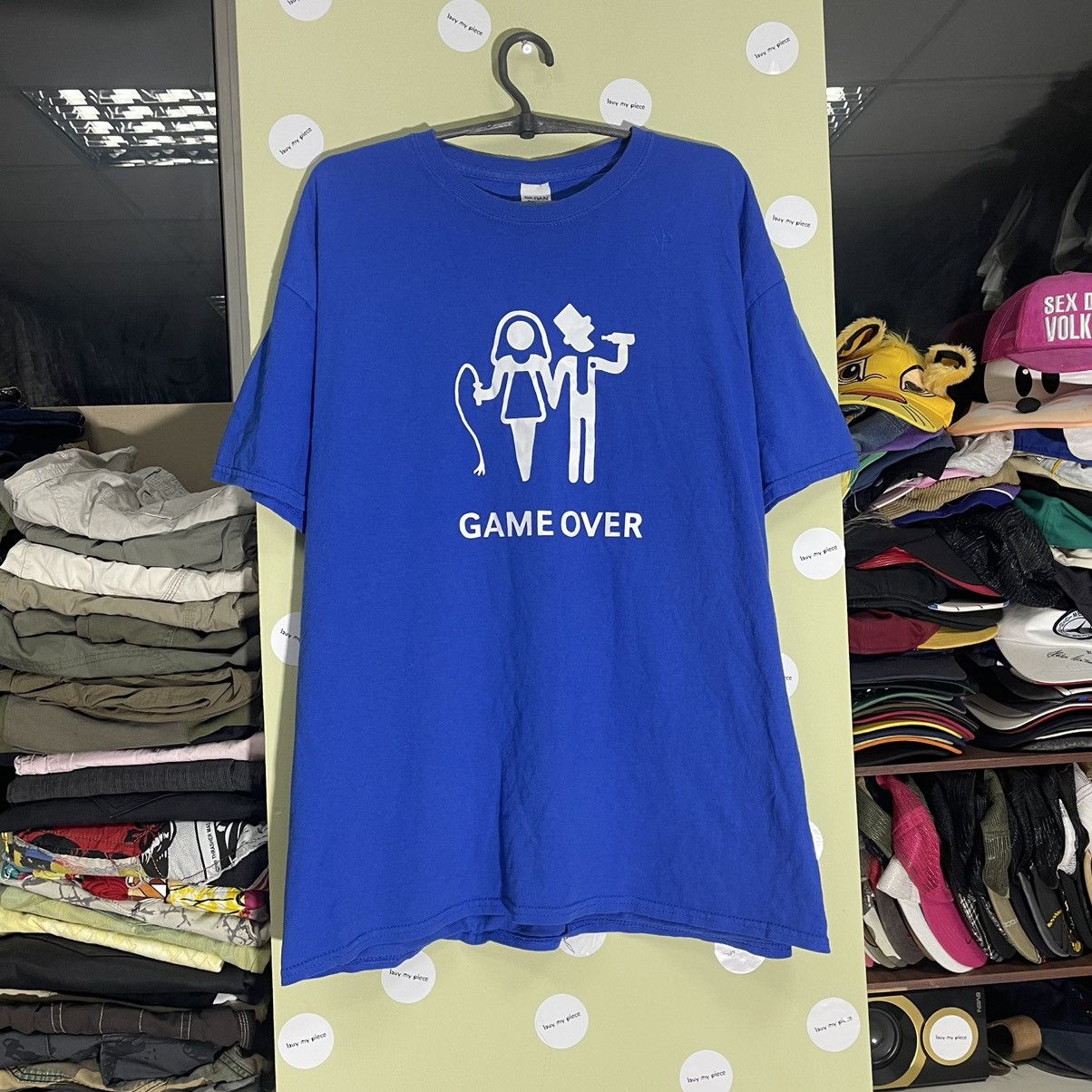 Vintage Y2K Vintage Game Over Graphic Tee Humor Streetwear Blue L Size US L / EU 52-54 / 3 - 1 Thumbnail