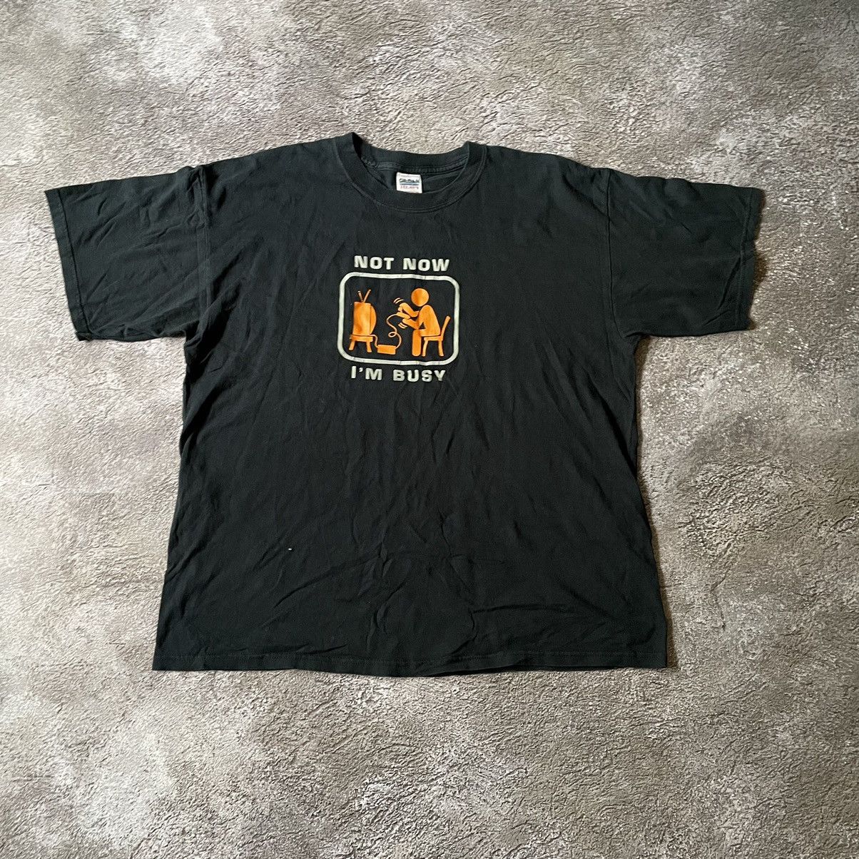 Vintage Vintage Y2K ADULT FUNNY NOW IM BUSY BuyTee XL Size US XL / EU 56 / 4 - 3 Thumbnail